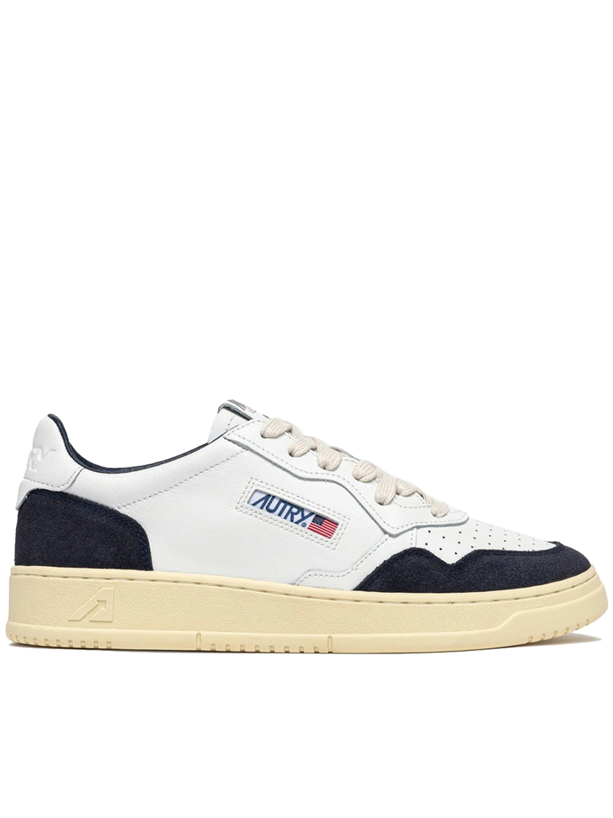 White Medalist Low Suede Leather Sneakers