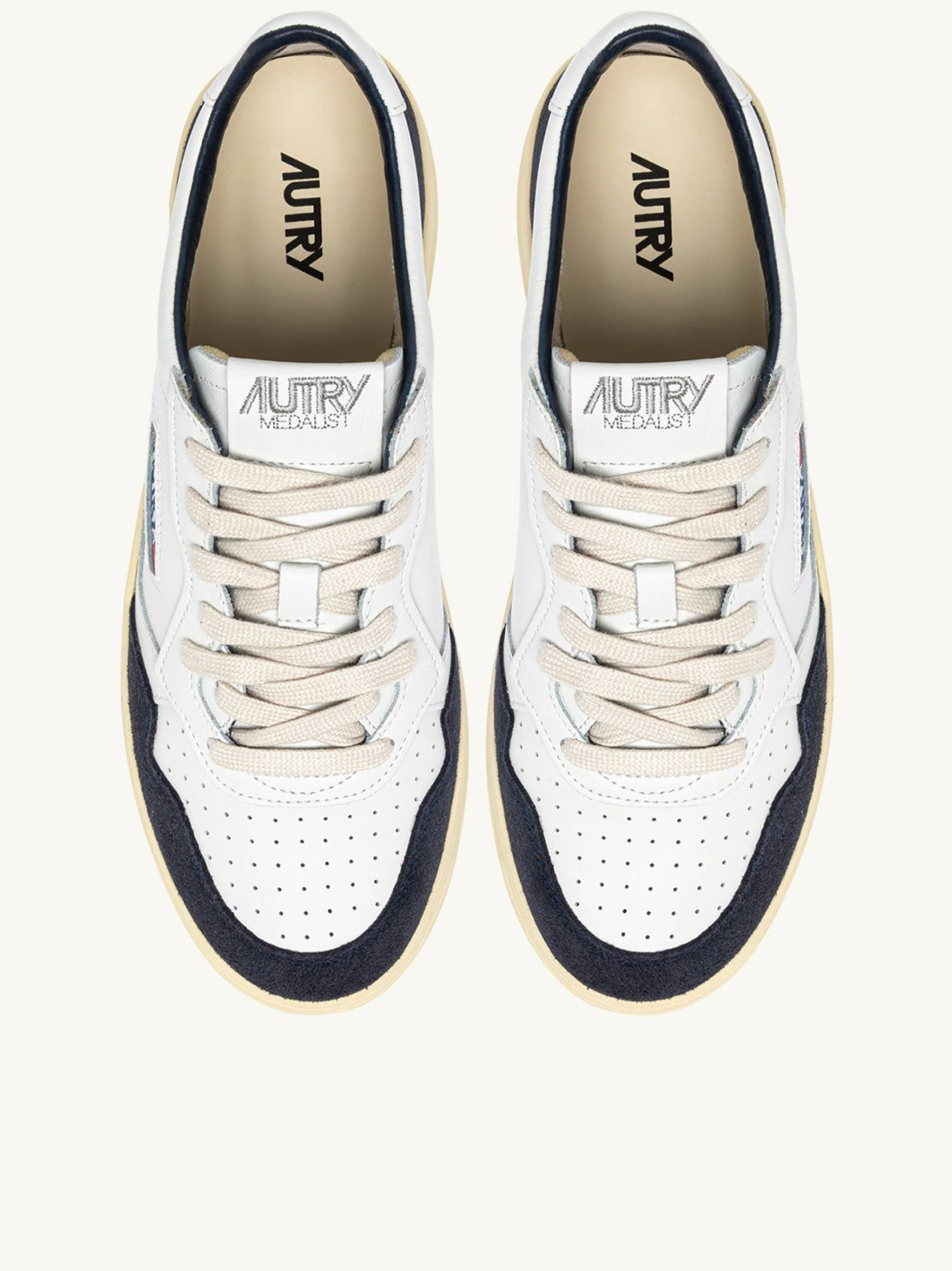 White Medalist Low Suede Leather Sneakers - Image 5
