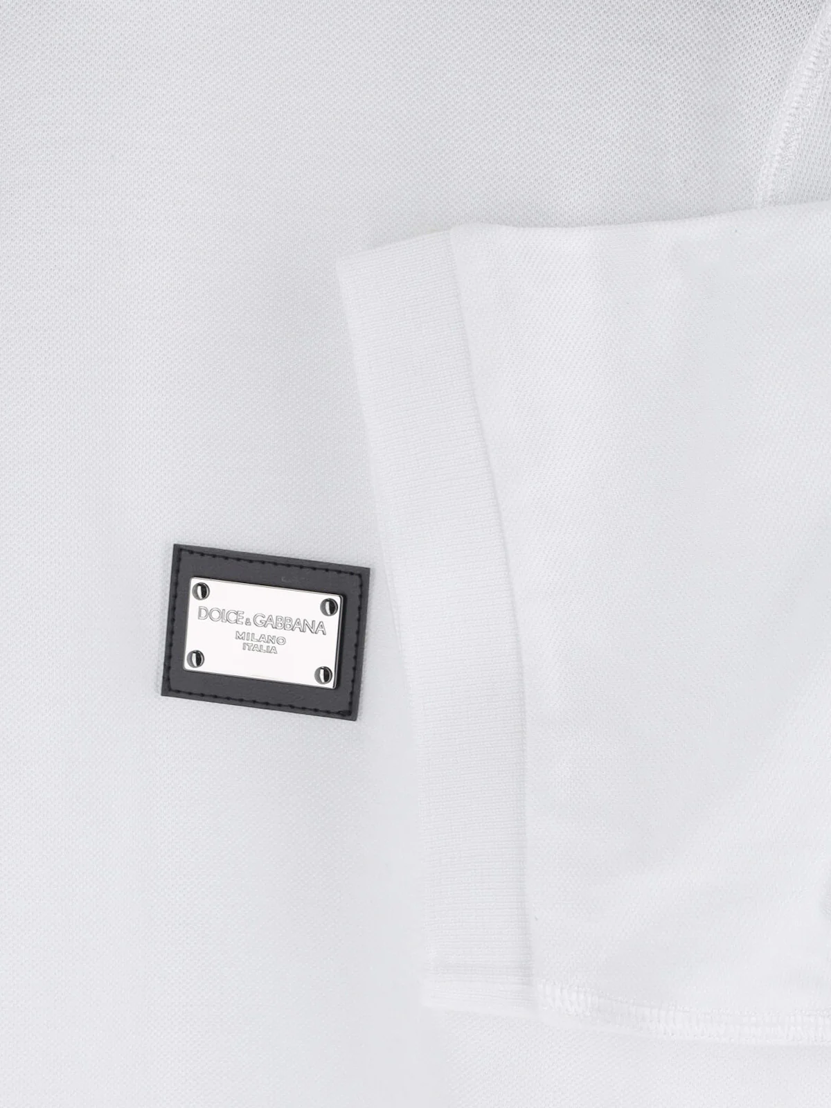 White Metallic Logo Piqué Polo - Image 3