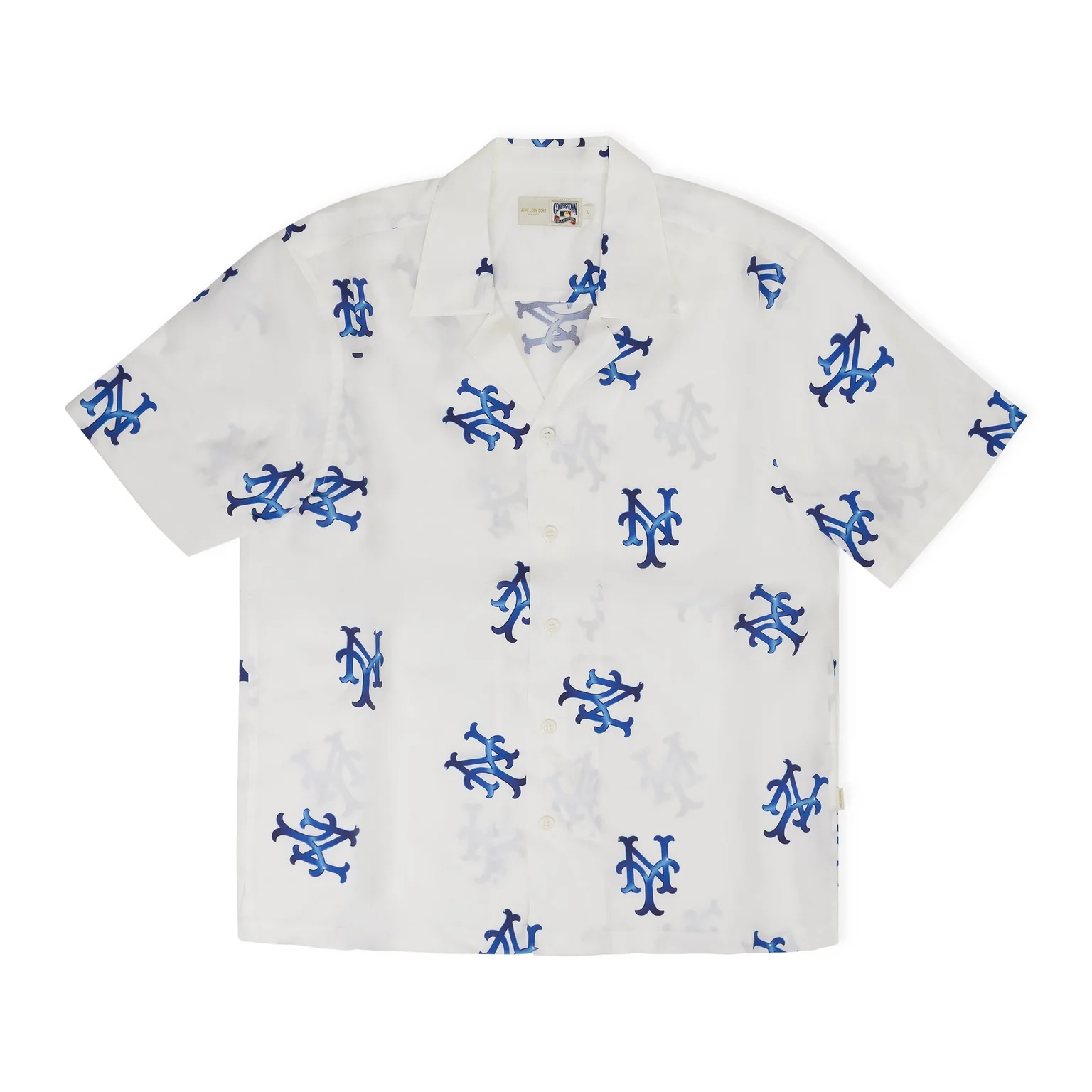 White Mets Collar Shirt