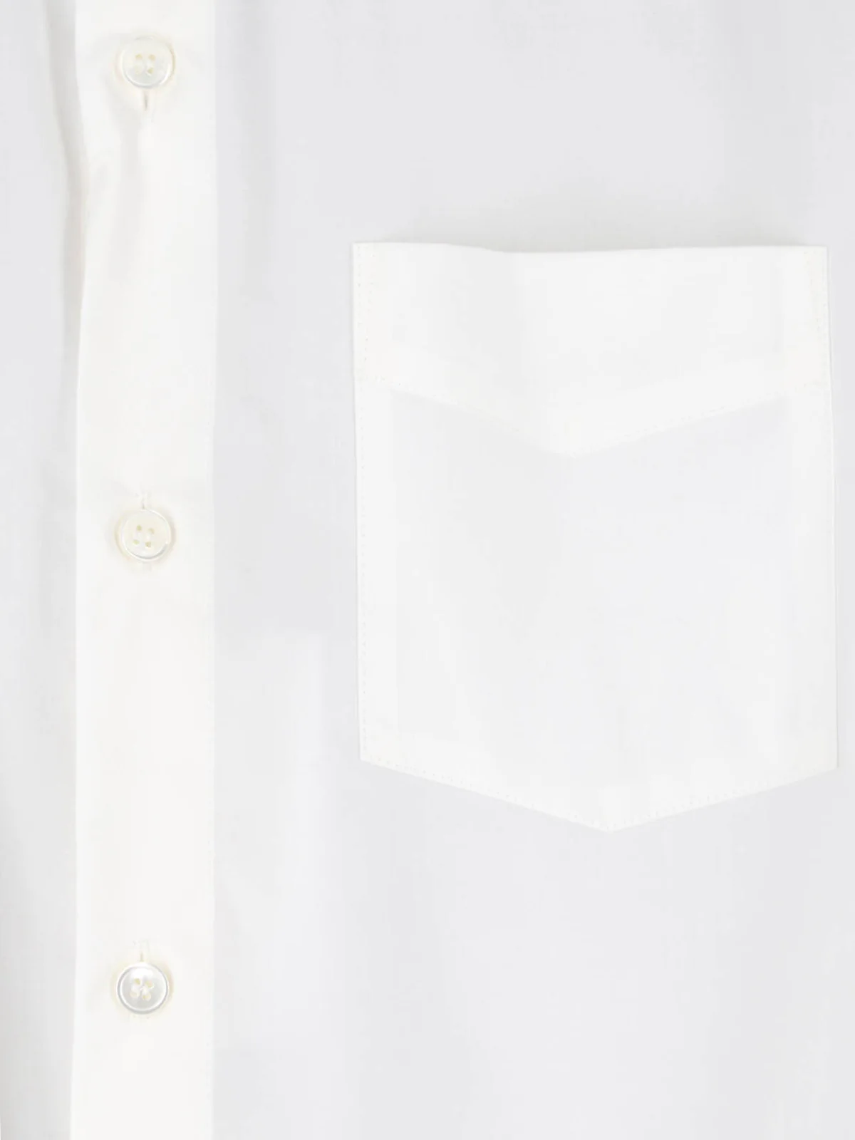 White Minimalist Sheer Yoke Button-Down Top - Image 4