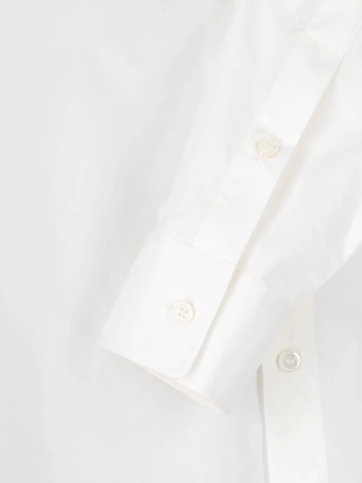 White Minimalist Sheer Yoke Button-Down Top - Image 5