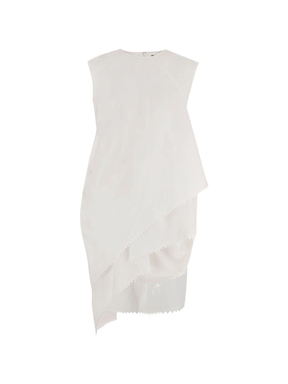 White Minimalist Sleeveless A-Line Dress