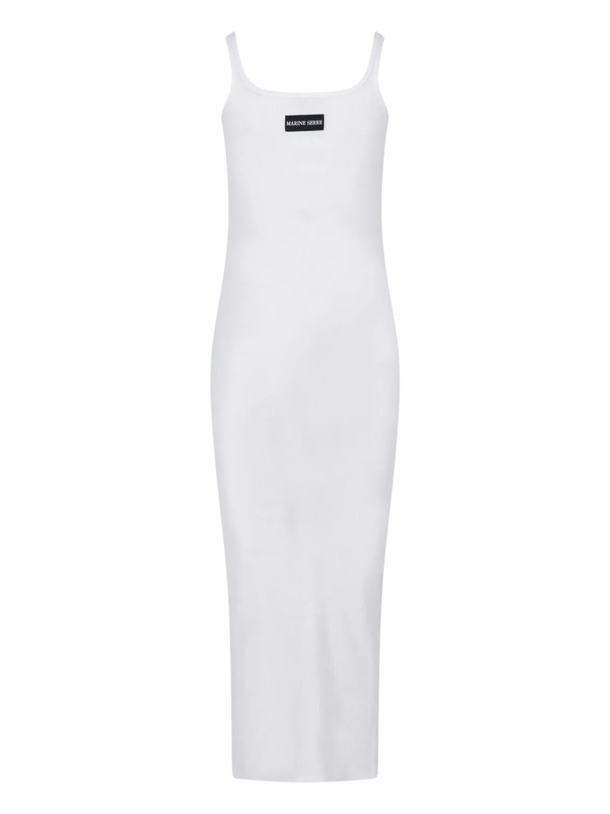 White Ribbed Cotton Midi Logo Dress - Image 2