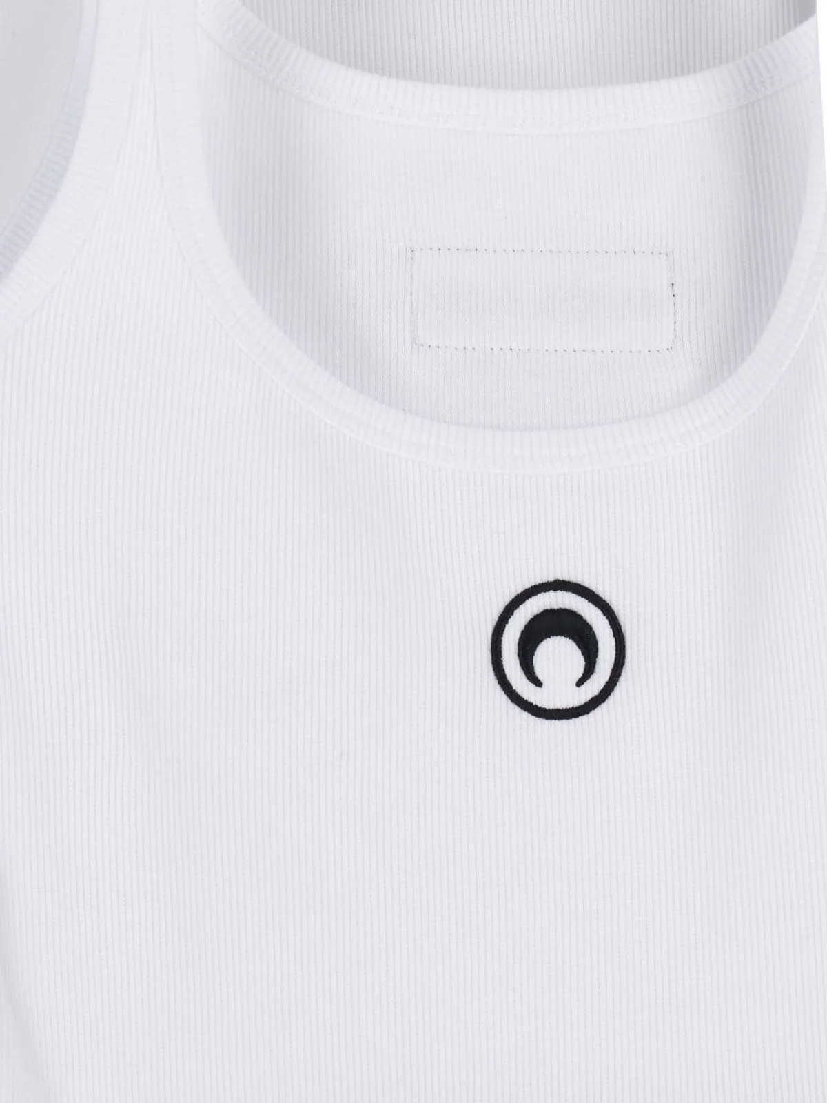 White Ribbed Cotton Midi Logo Dress - Image 3