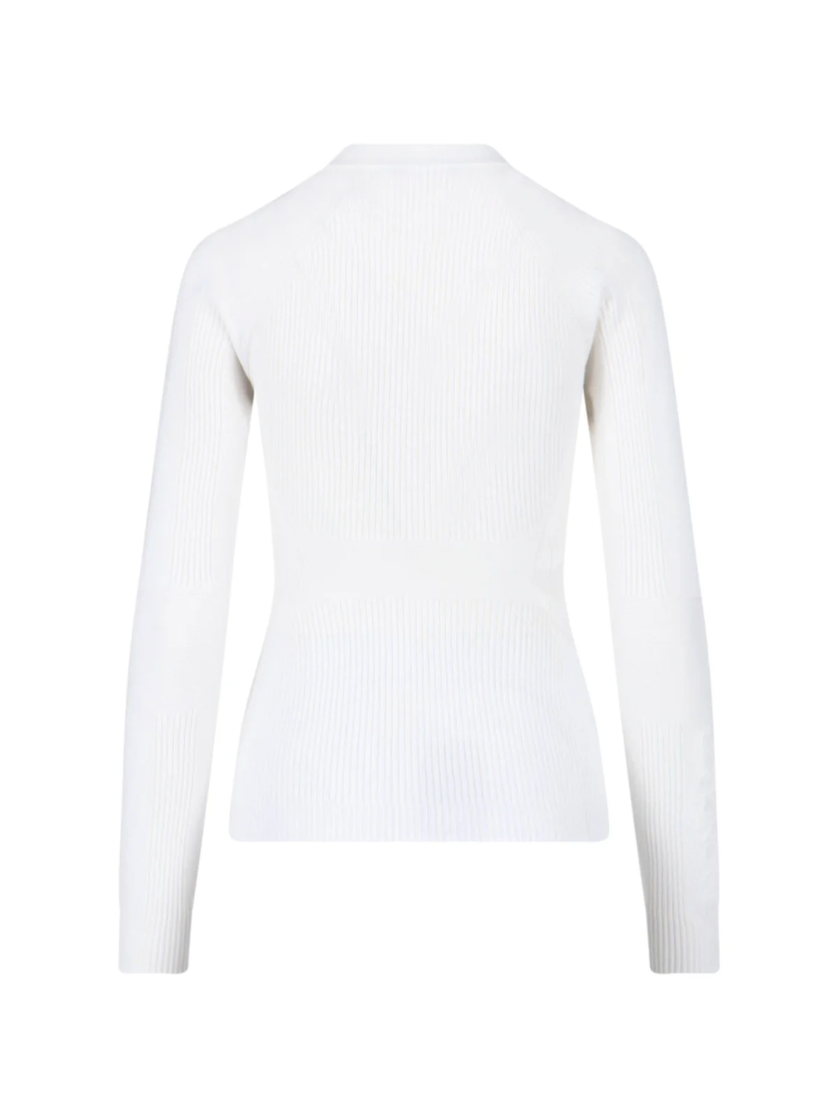 White Ribbed Viscose Blend Logo Sweater - Image 2
