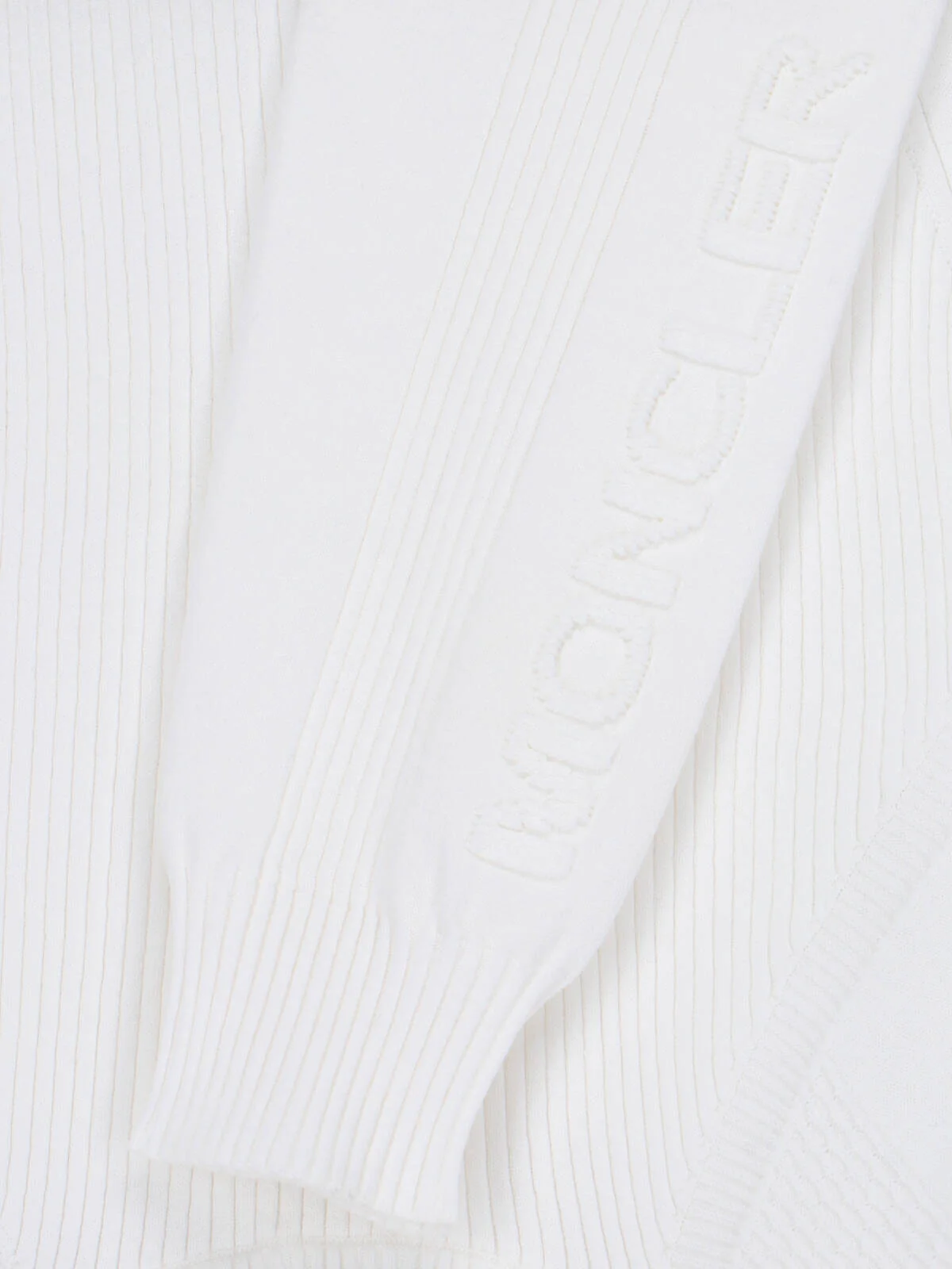 White Ribbed Viscose Blend Logo Sweater - Image 3