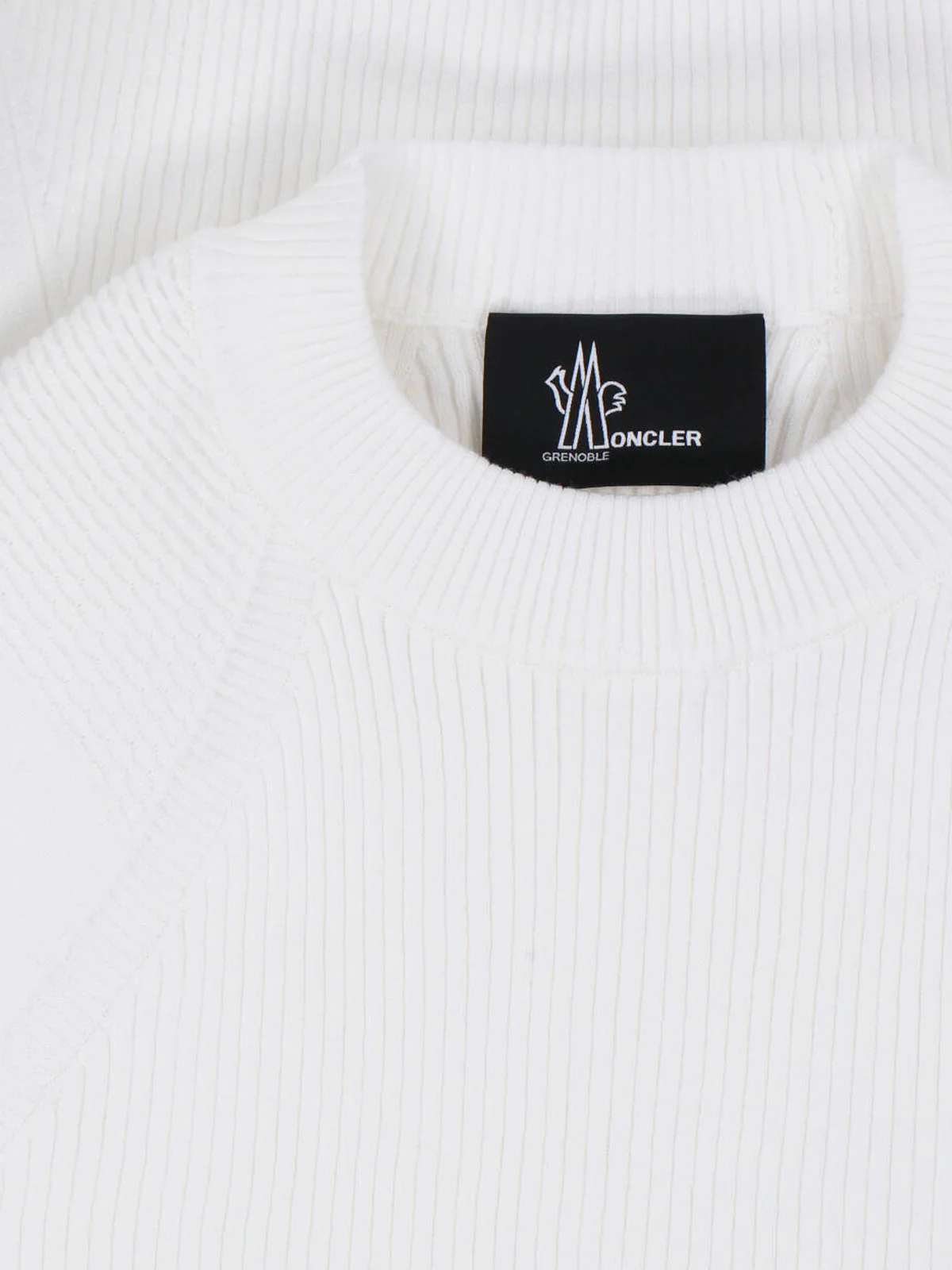 White Ribbed Viscose Blend Logo Sweater - Image 5