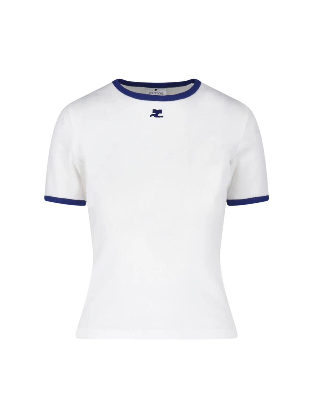 White Signature Contrast Trim T-Shirt