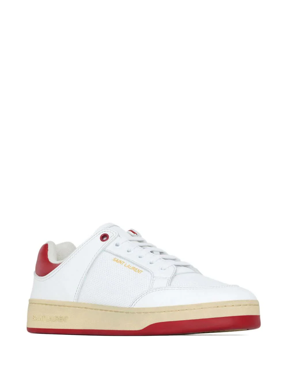 White Sl61 Textured Leather Sneakers - Image 2