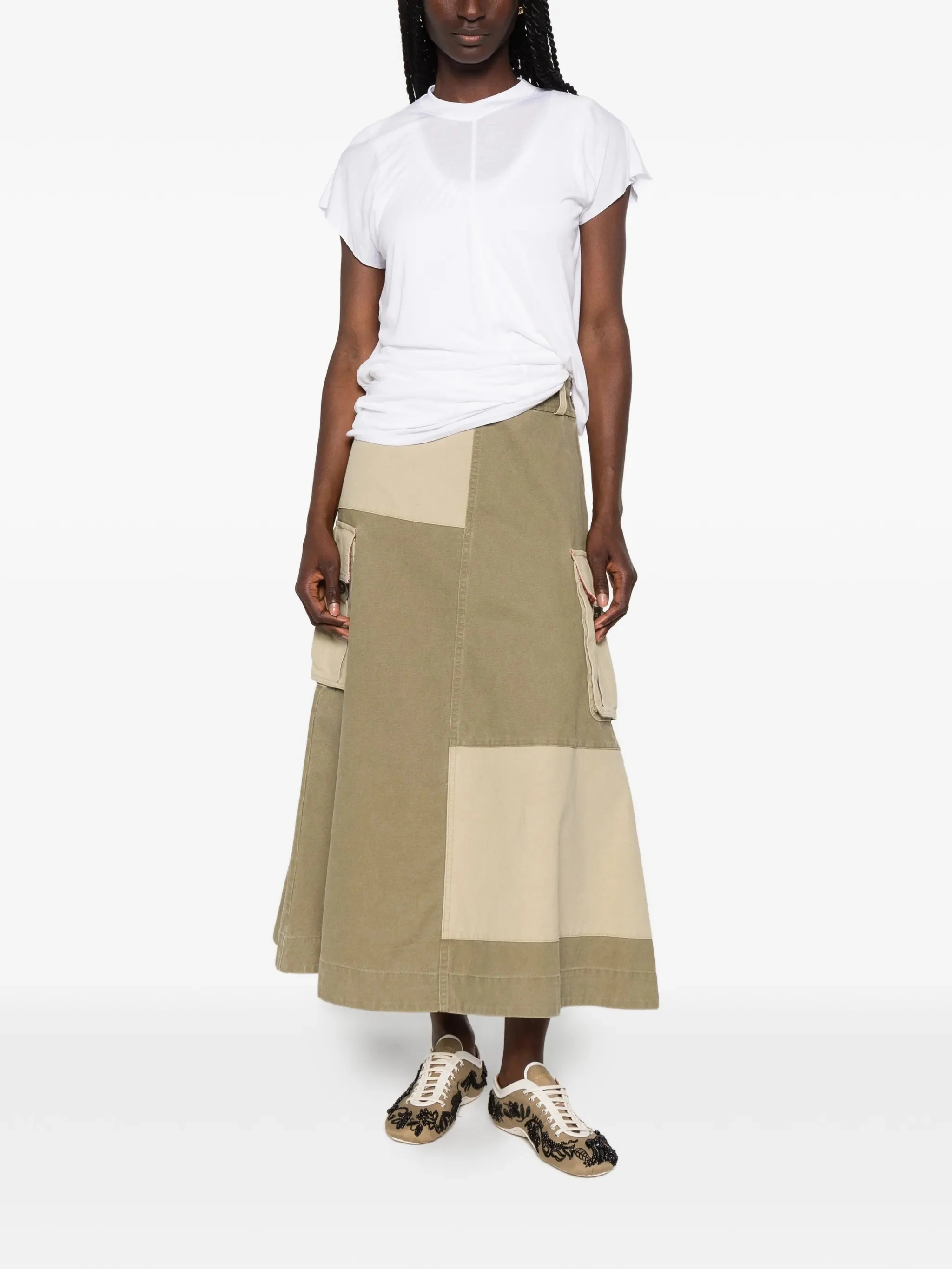 White Soft Viscose Round Neck T-Shirt - Image 2