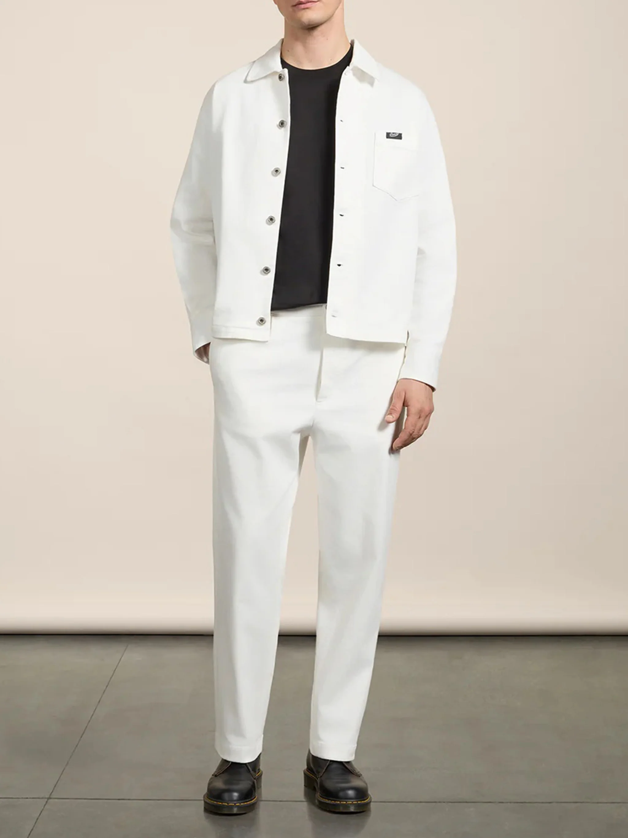 White Tommy Button Up Cotton Jacket - Image 3