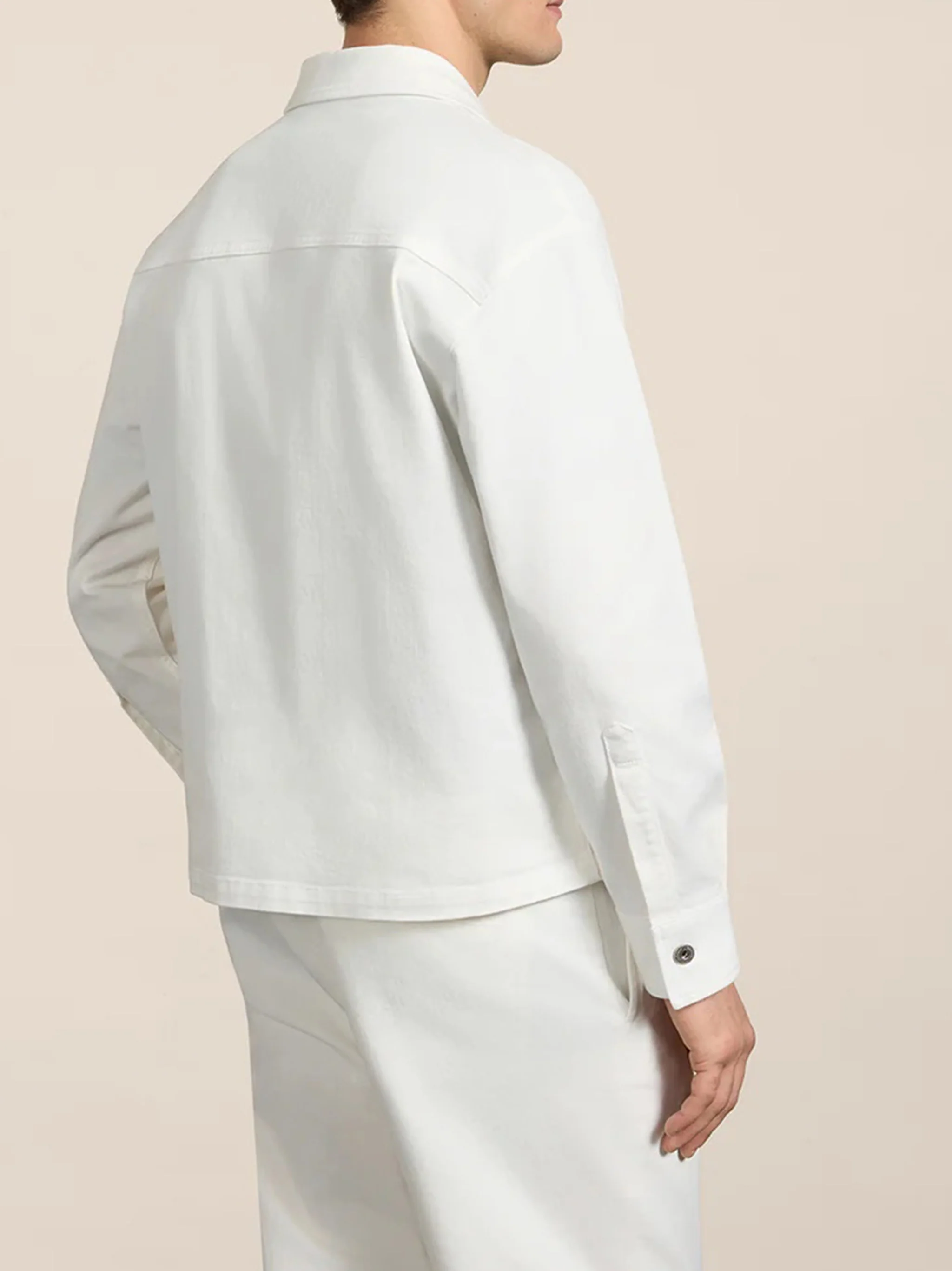 White Tommy Button Up Cotton Jacket - Image 5