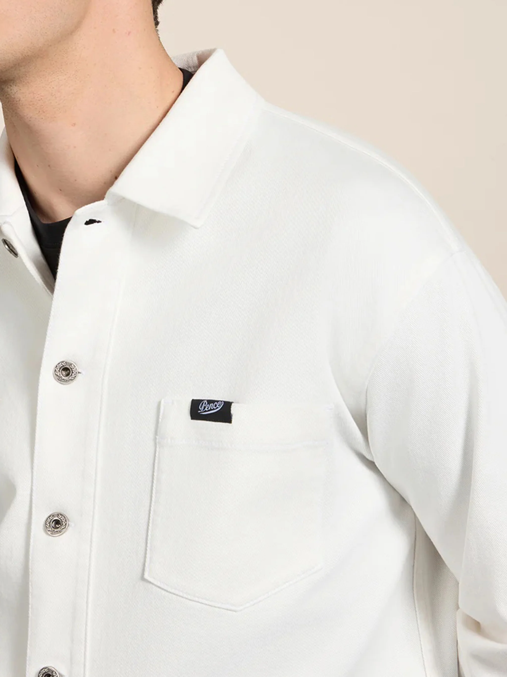 White Tommy Button Up Cotton Jacket - Image 6