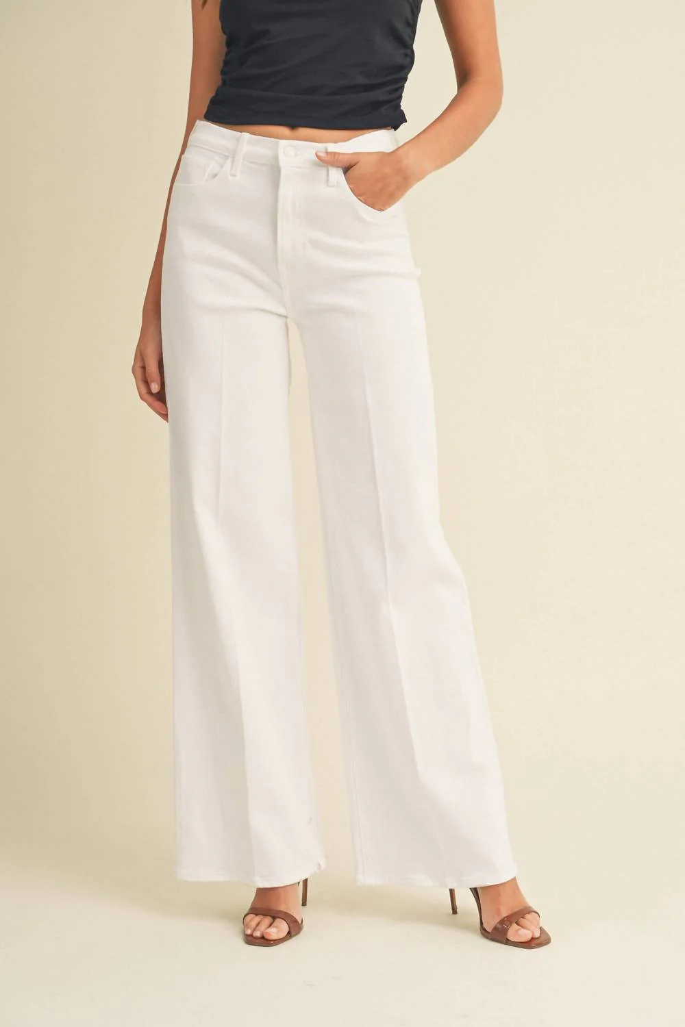 Whitney Palazzo Jeans In White