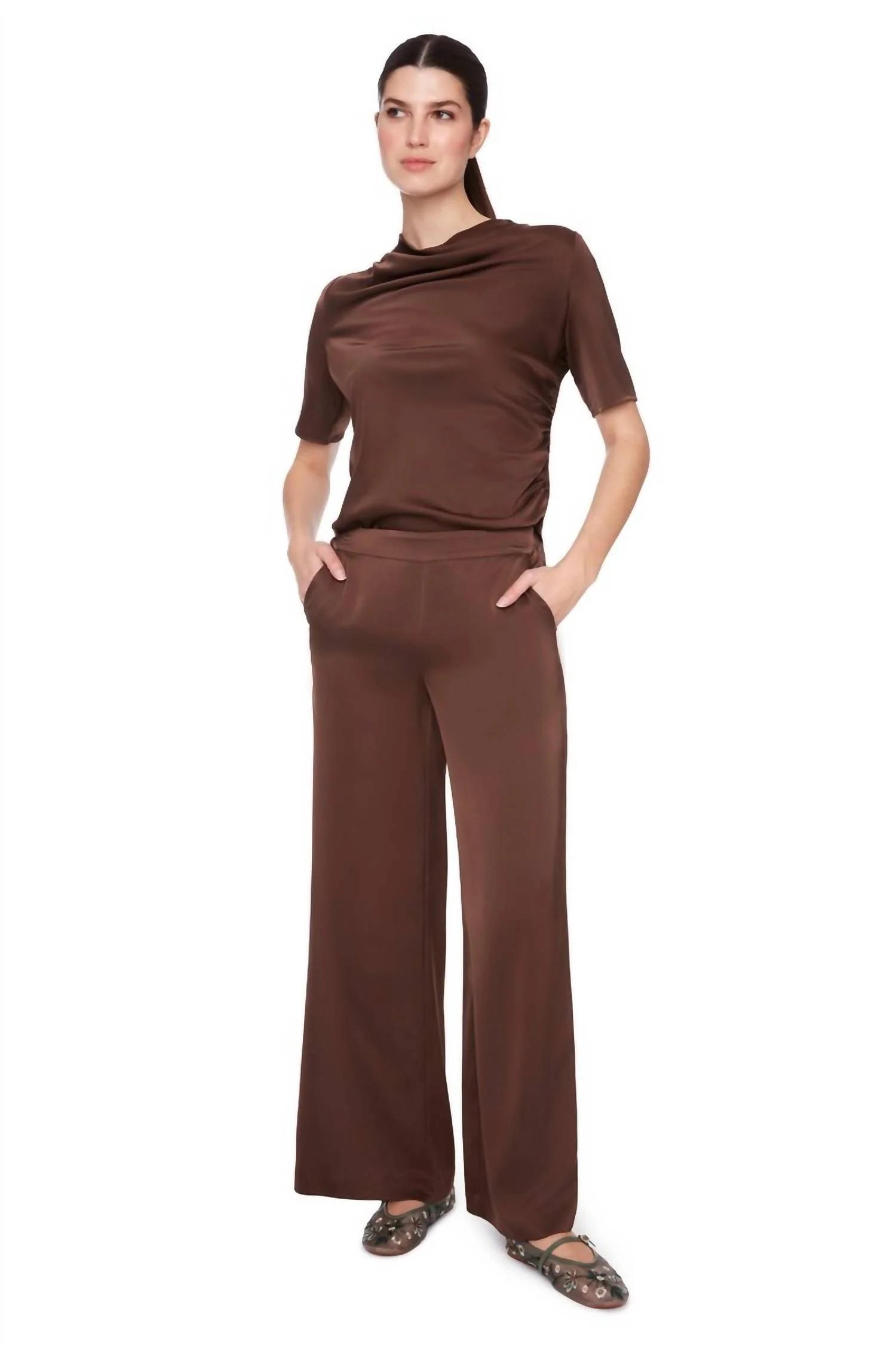 Wide Leg Belize Pants In Brown
