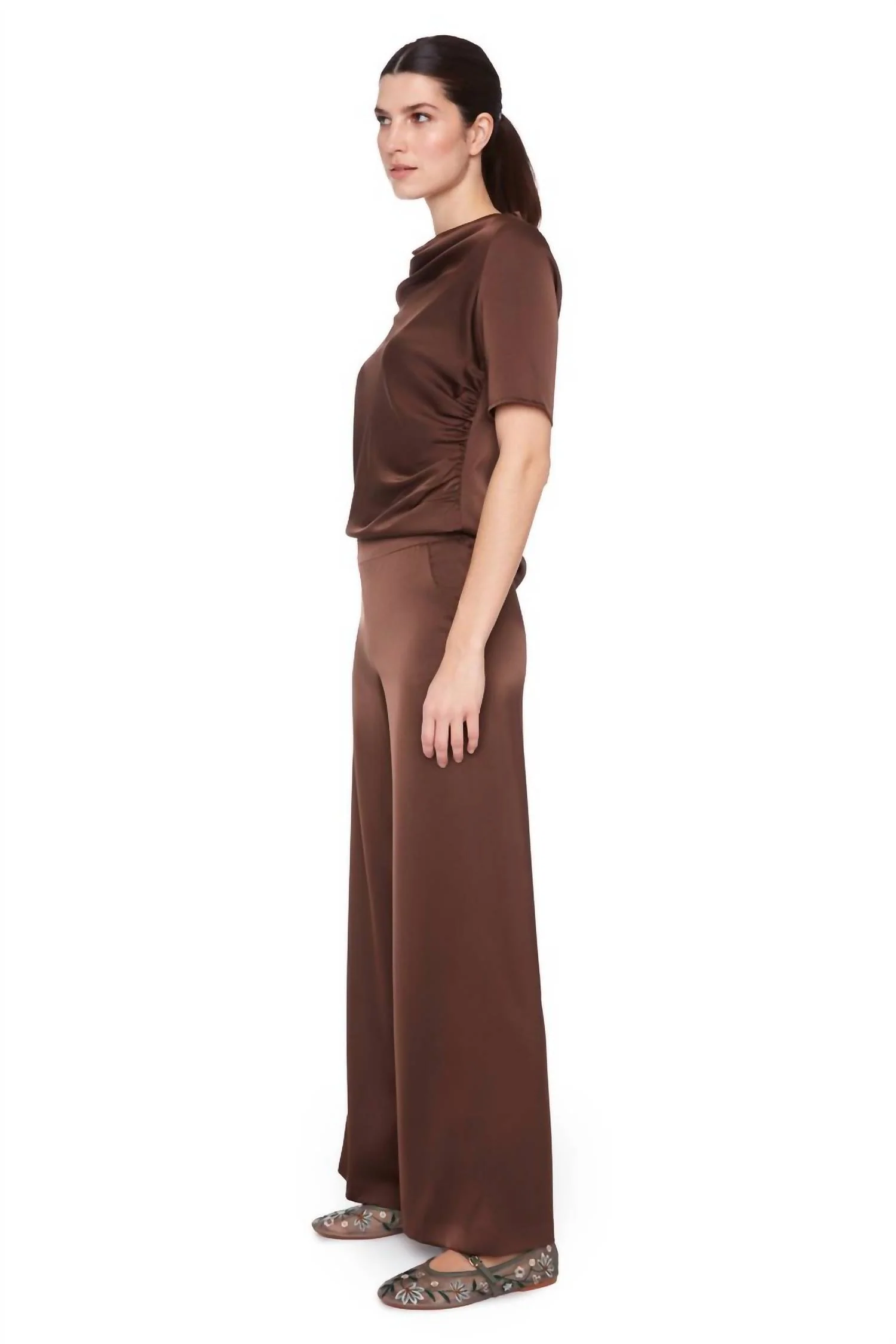 Wide Leg Belize Pants In Brown - Image 2