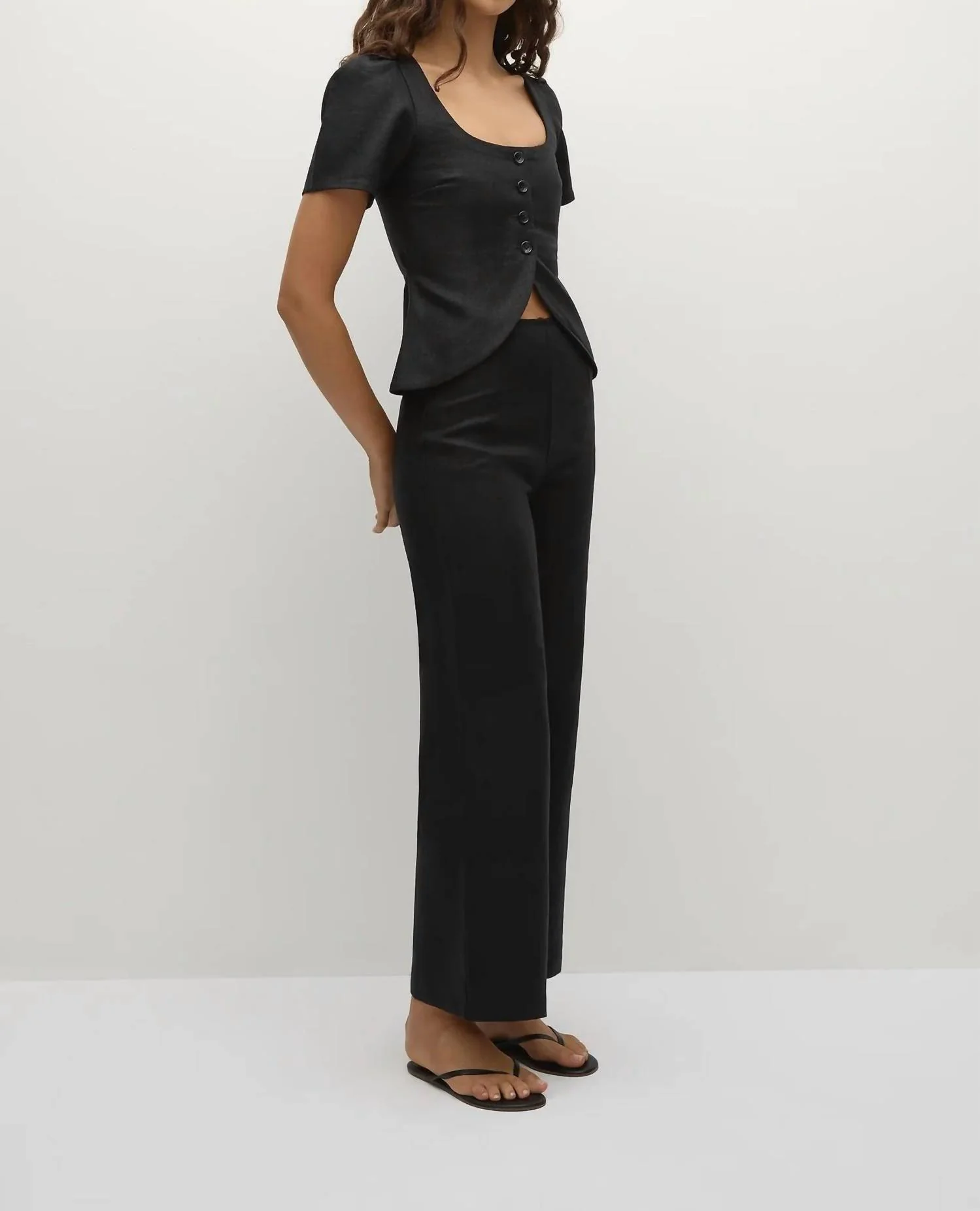 Wide Leg Jean Pant In Black - Image 3