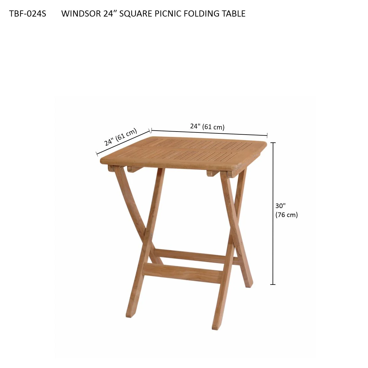 Windsor 24" Square Picnic Folding Table - Image 5