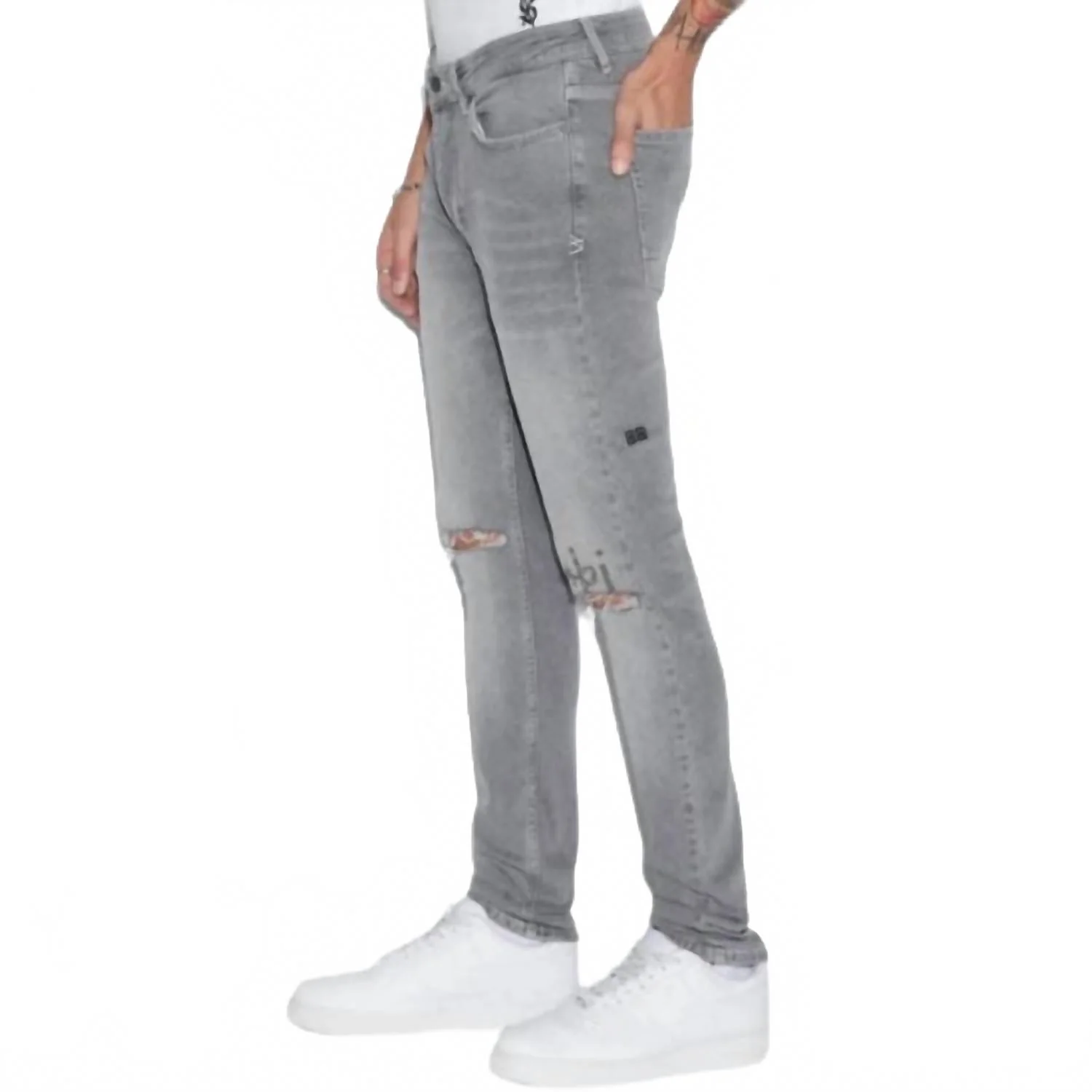 Winkle Thrifted Denim Jean In Faded Grey - Image 2