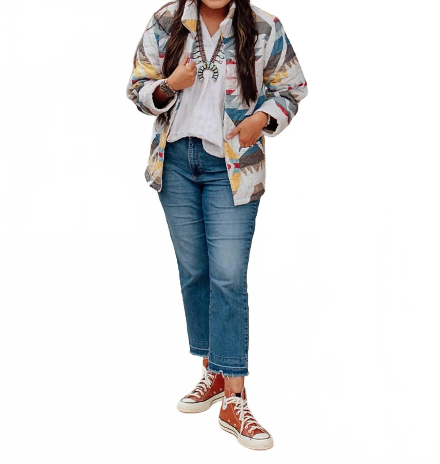 Winslow Quilted Jacket In Multi - Image 2