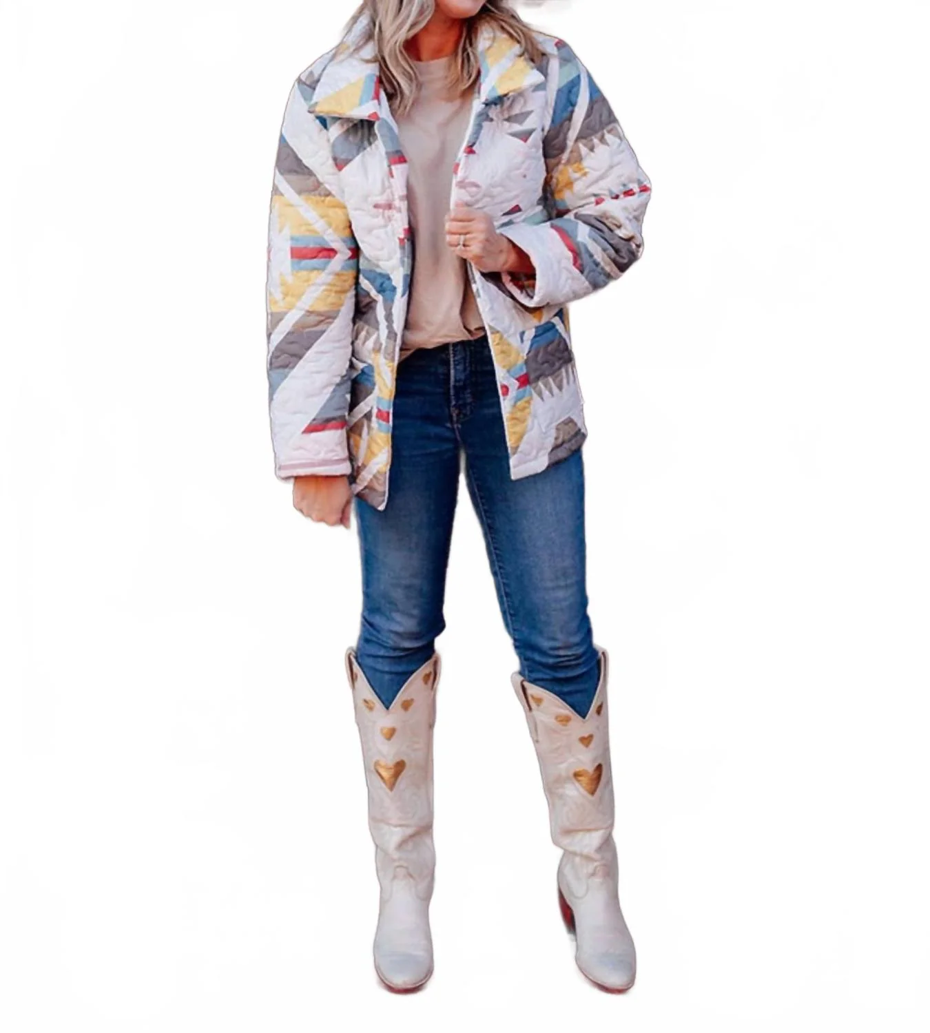 Winslow Quilted Jacket In Multi - Image 4