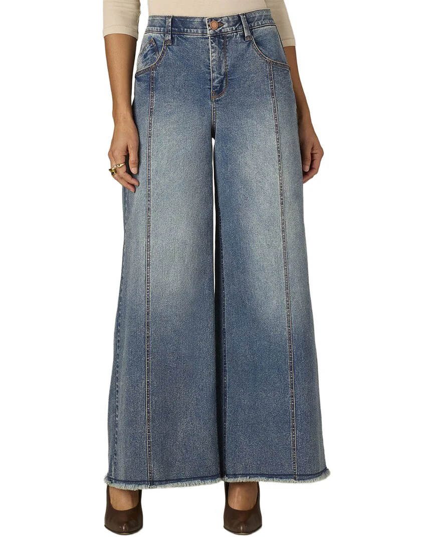 Wit & Wisdom Mid Blue Artisanal Skyrise Round Up Wider Leg Jean