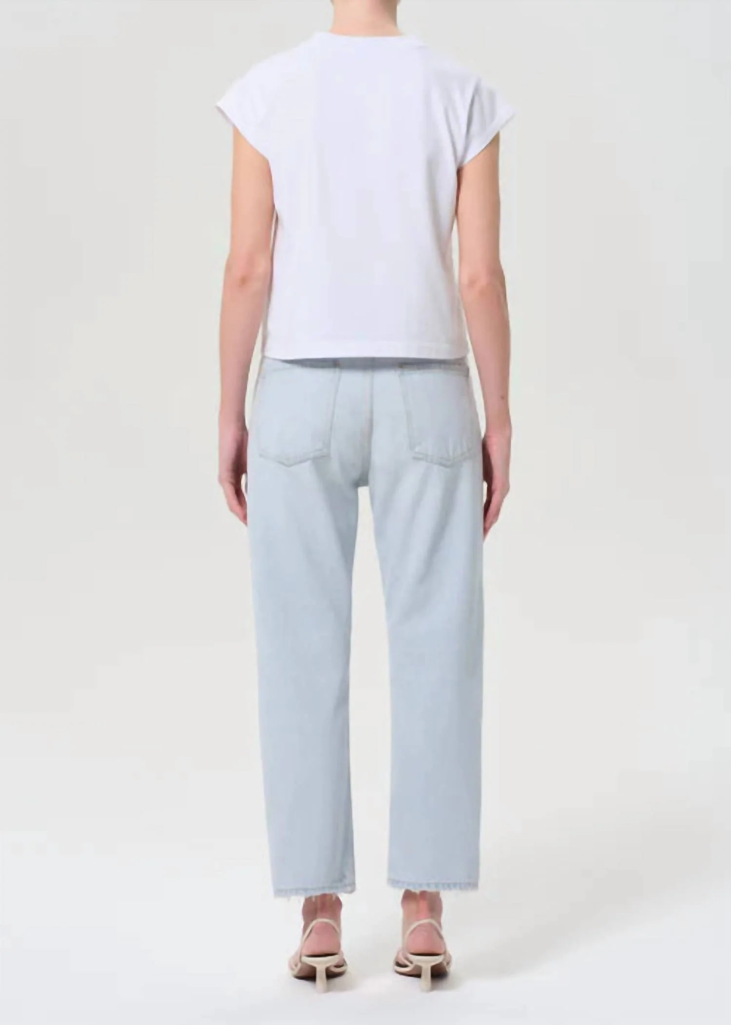 Women's 90's Crop Mid Rise Straight Jean In Requiem - Image 3