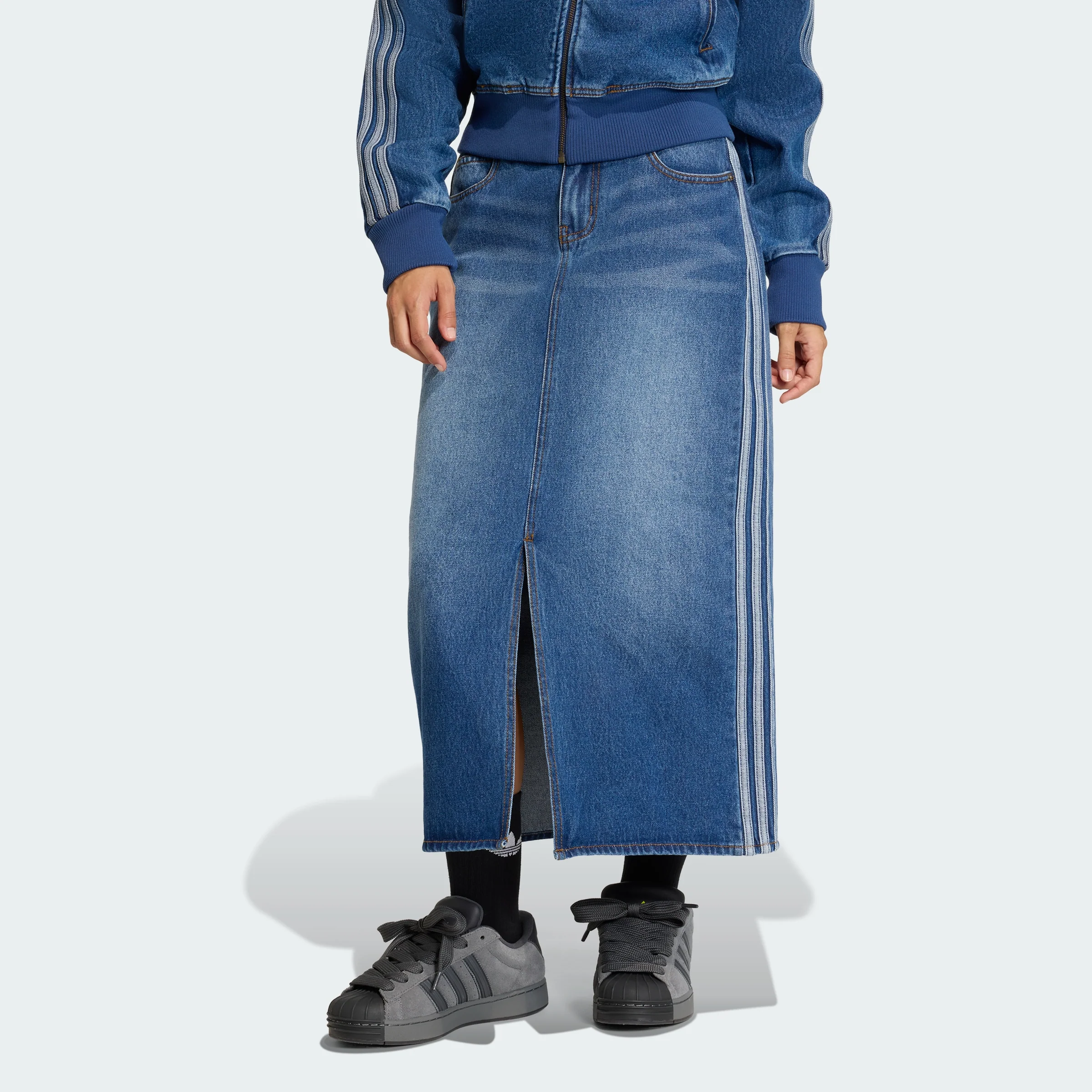 Women's adidas 3-STRIPES PENCIL SKIRT DENIM