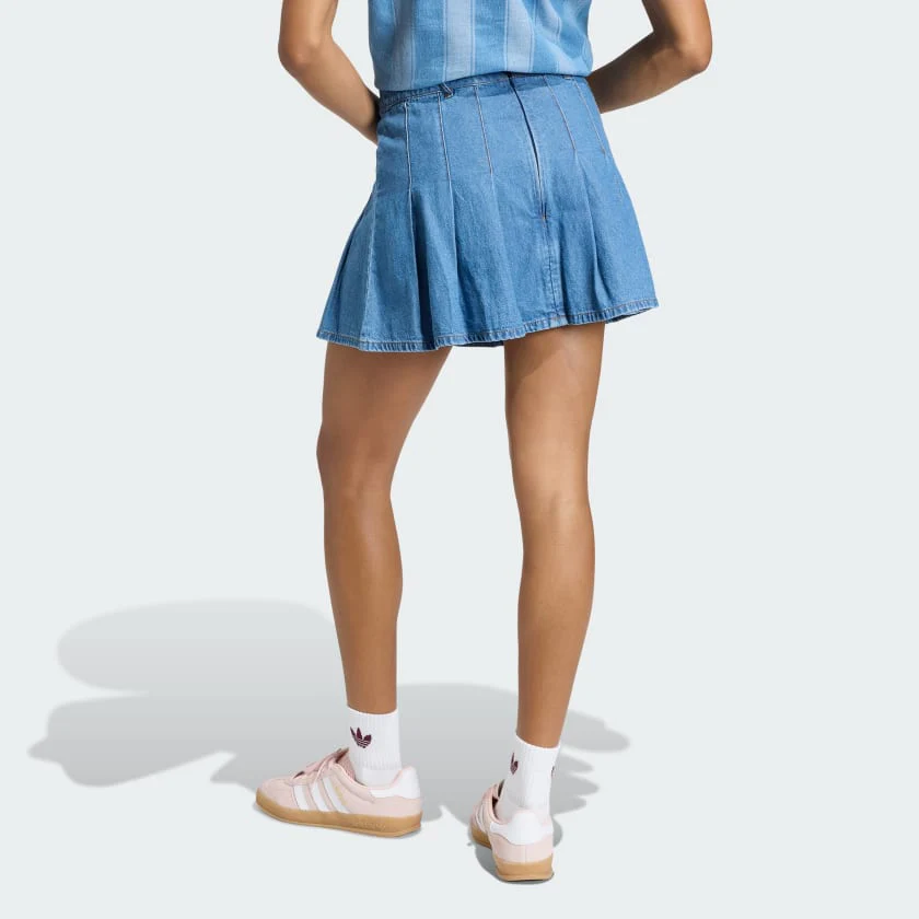 Women's adidas DENIM PLEATED SKIRT - Image 2