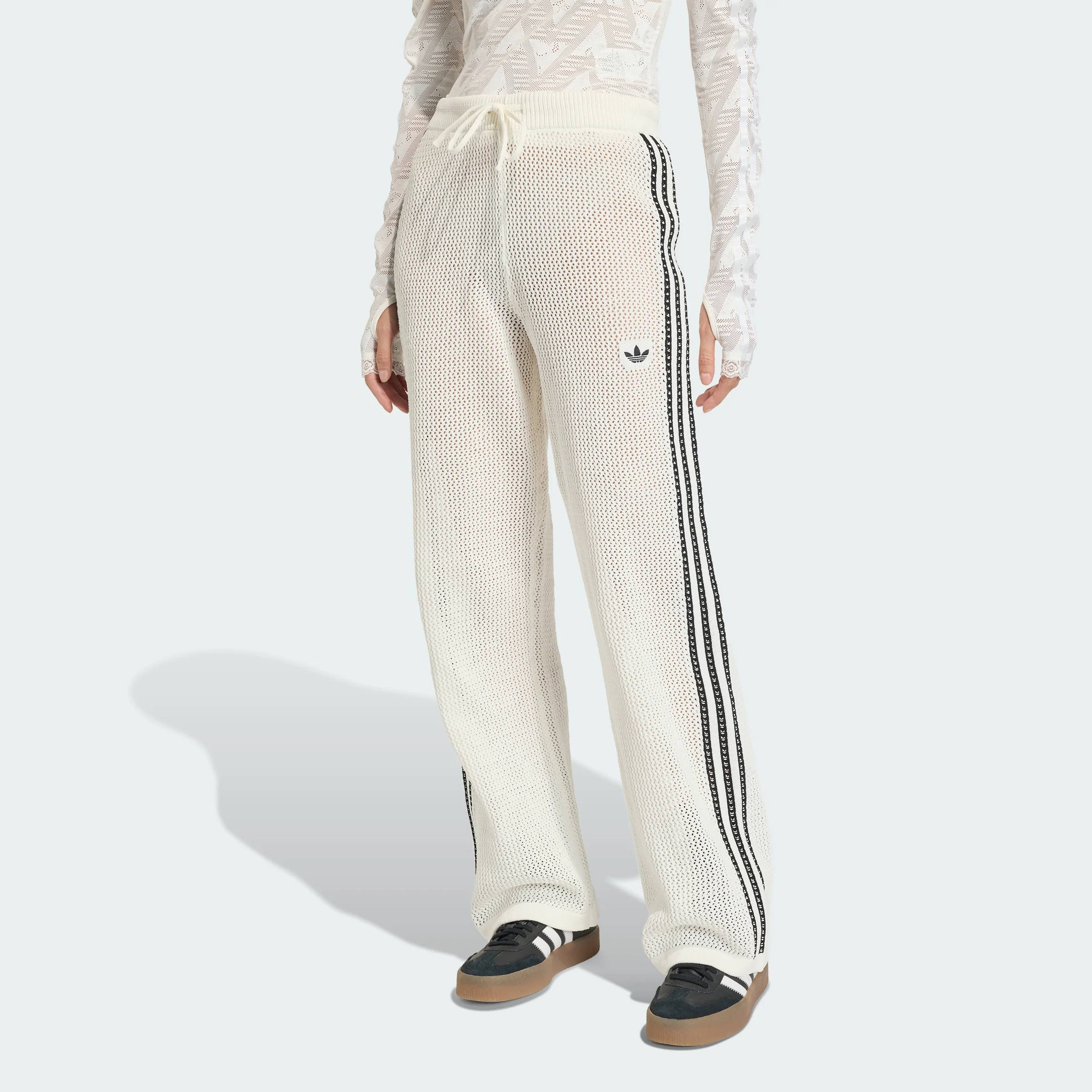 Women's adidas KNITTED CROCHET FIREBIRD TRACK PANTS