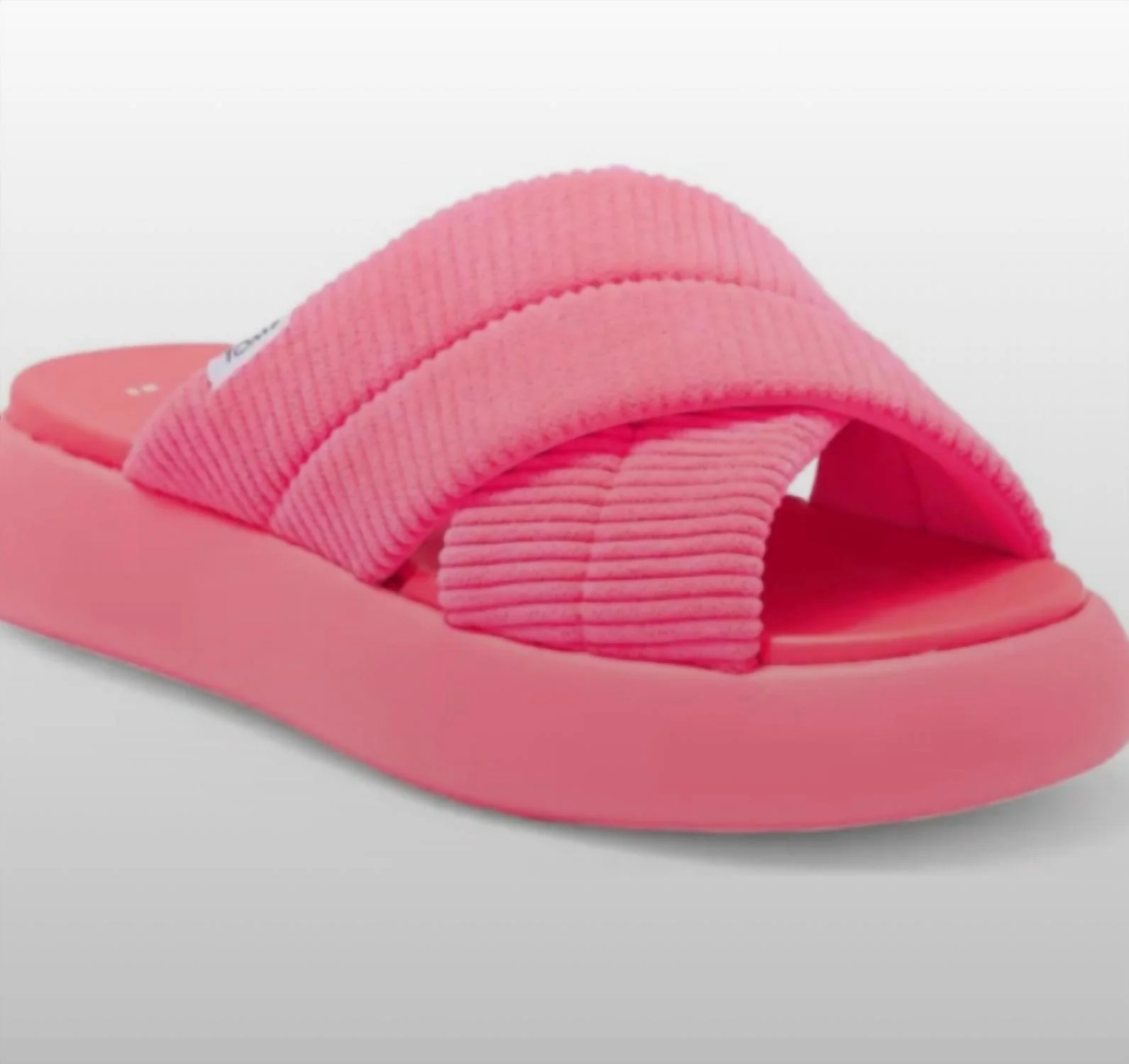 Women's Alpargata Mallow Crossover Sandal In Neon Pink Corduroy - Image 2