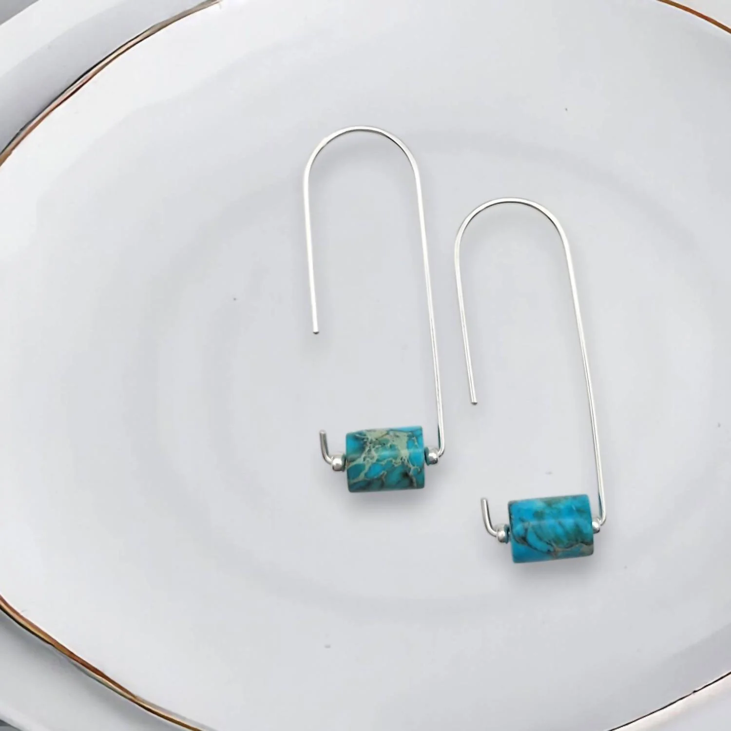 Women's Arc Threaders Earrings In Jasper - Image 5