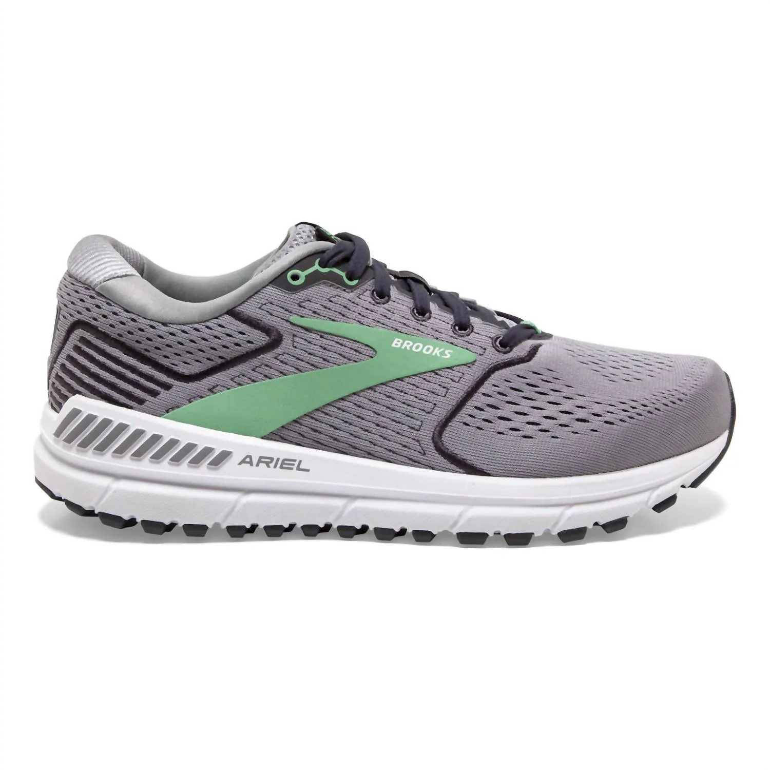 Women's Ariel '20 Road Running Shoes In Alloy/blackened Pearl/green