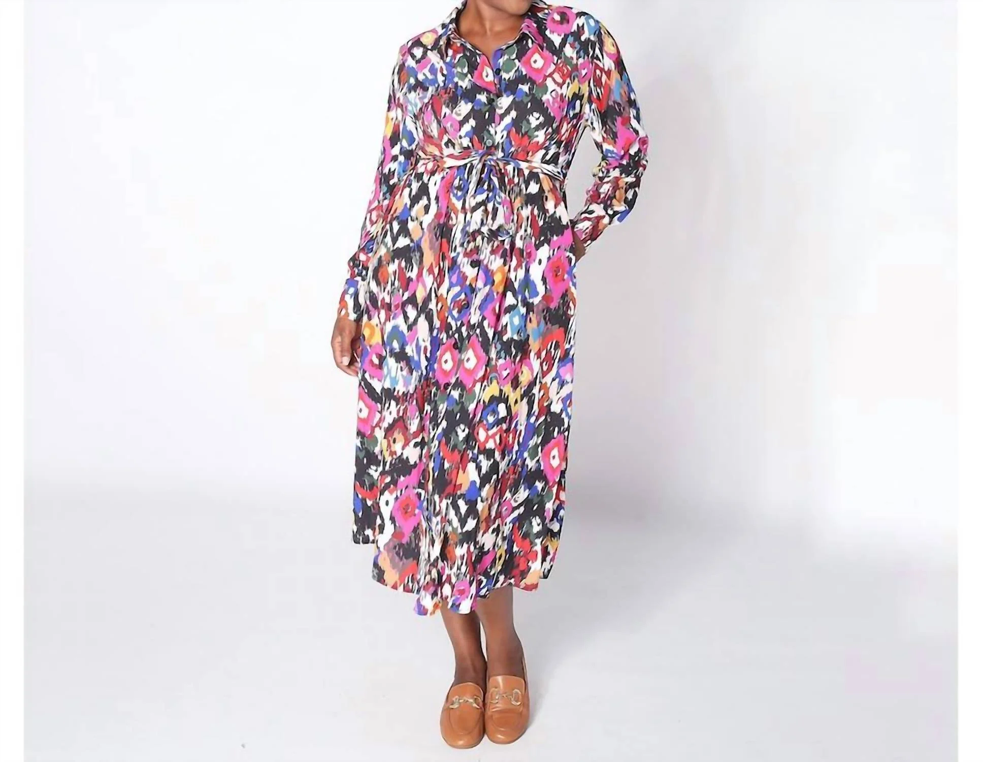 Women's Augustine Dress In Diamond Print