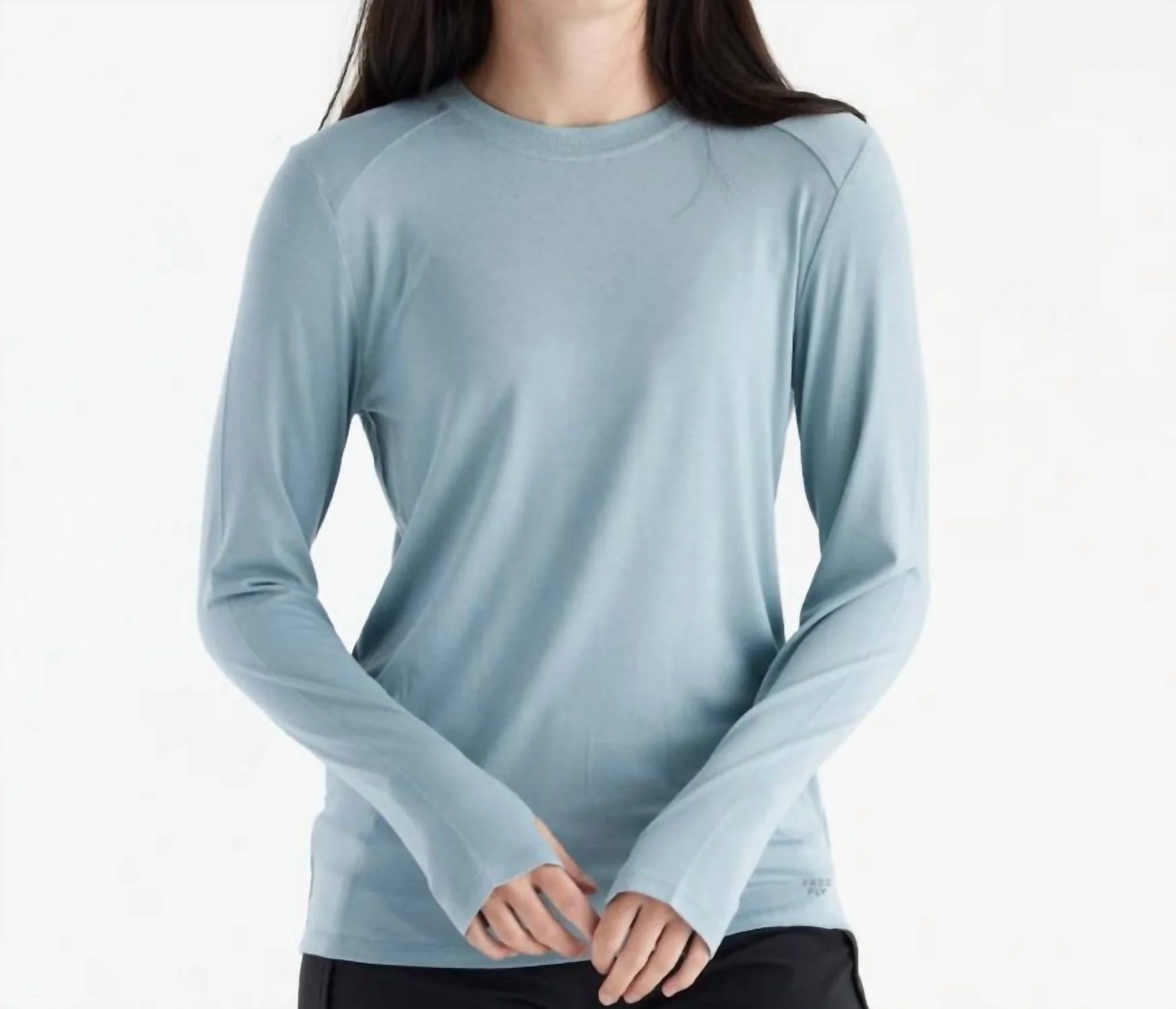 Women's Bamboo Shade Long Sleeve Top In Ocean Mist - Image 2