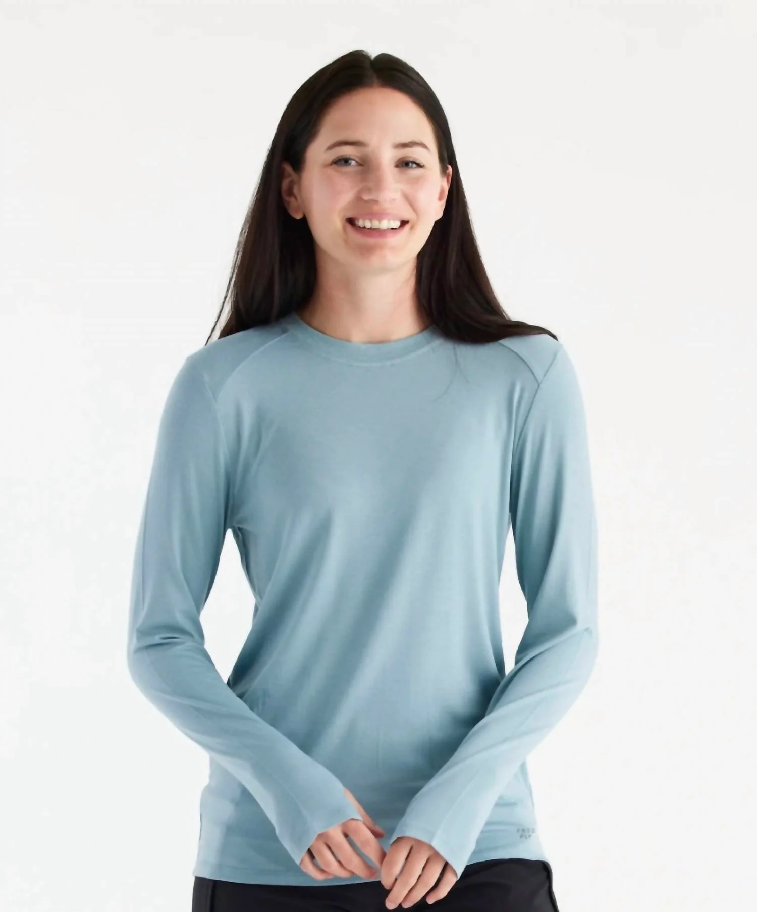 Women's Bamboo Shade Long Sleeve Top In Ocean Mist - Image 3