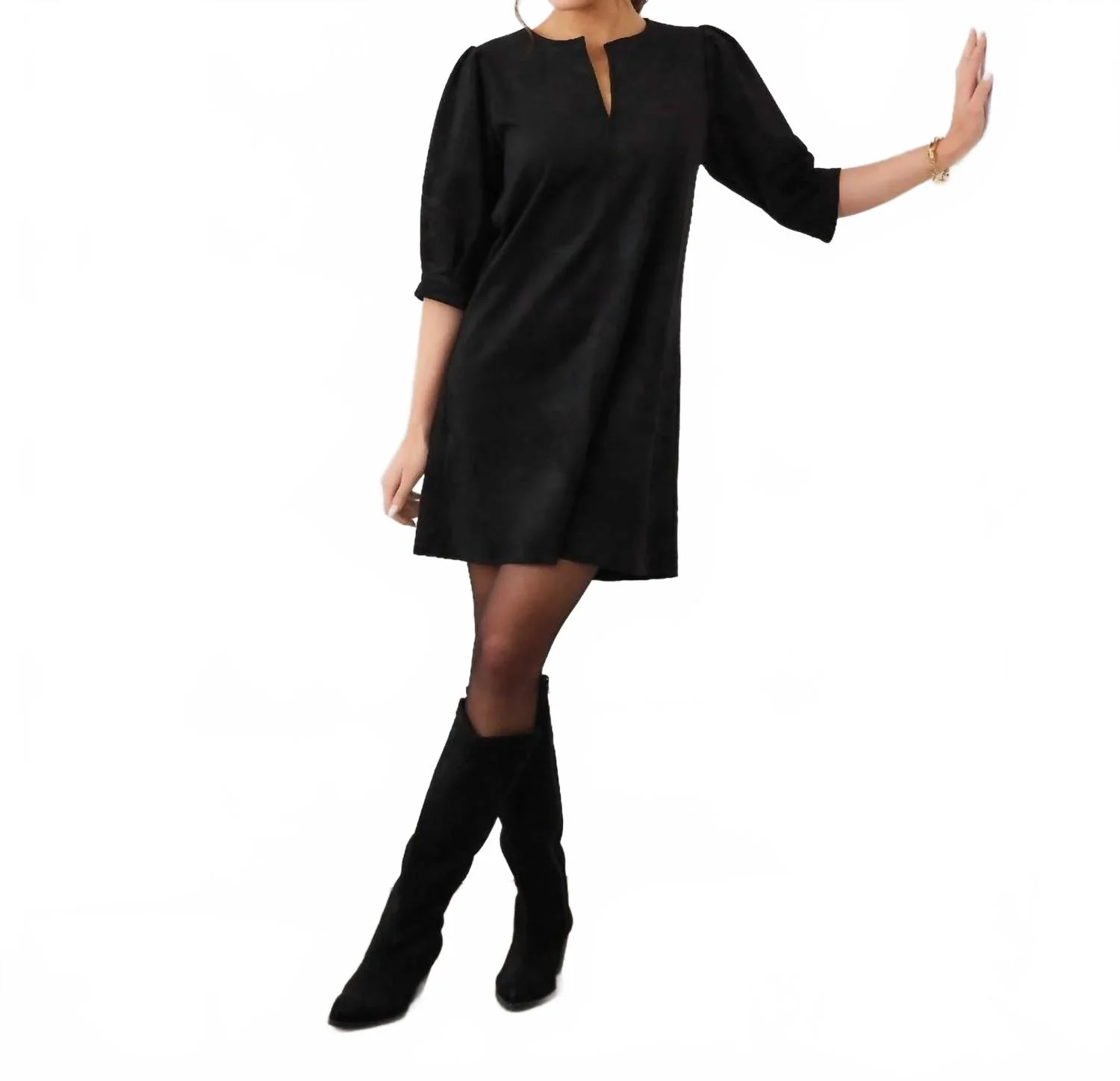 Women's Begging You Pointed Toe Western High Boots In Black - Image 5