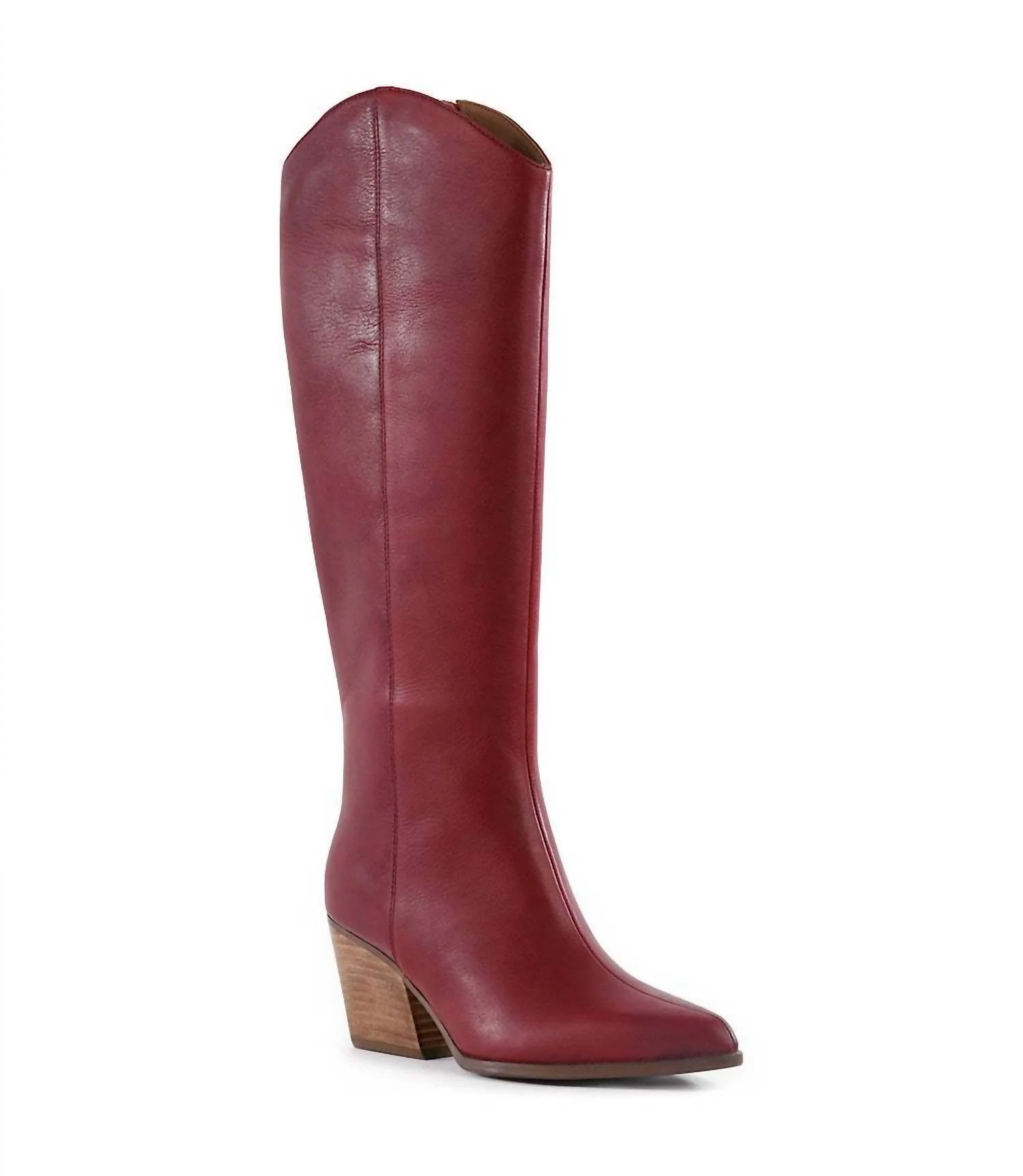 Women's Begging You Pointed Toe Western High Boots In Cranberry
