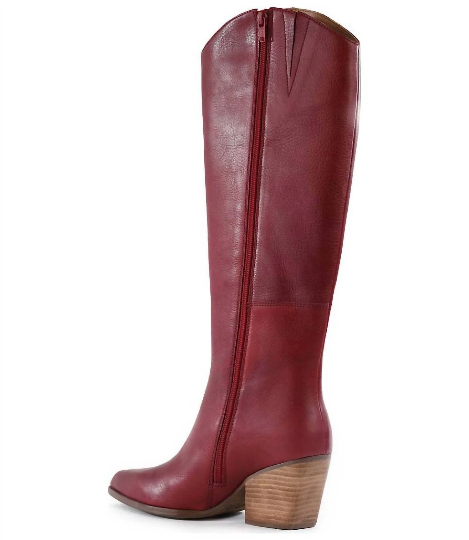Women's Begging You Pointed Toe Western High Boots In Cranberry - Image 2