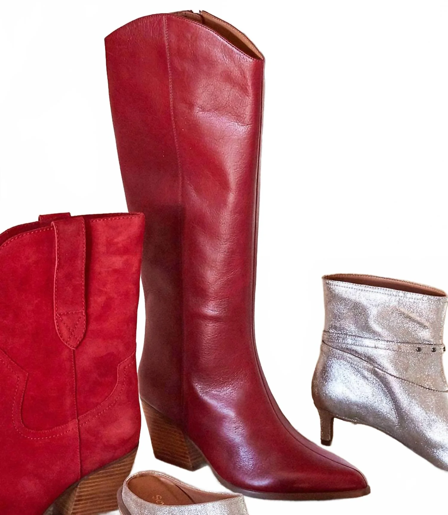 Women's Begging You Pointed Toe Western High Boots In Cranberry - Image 4