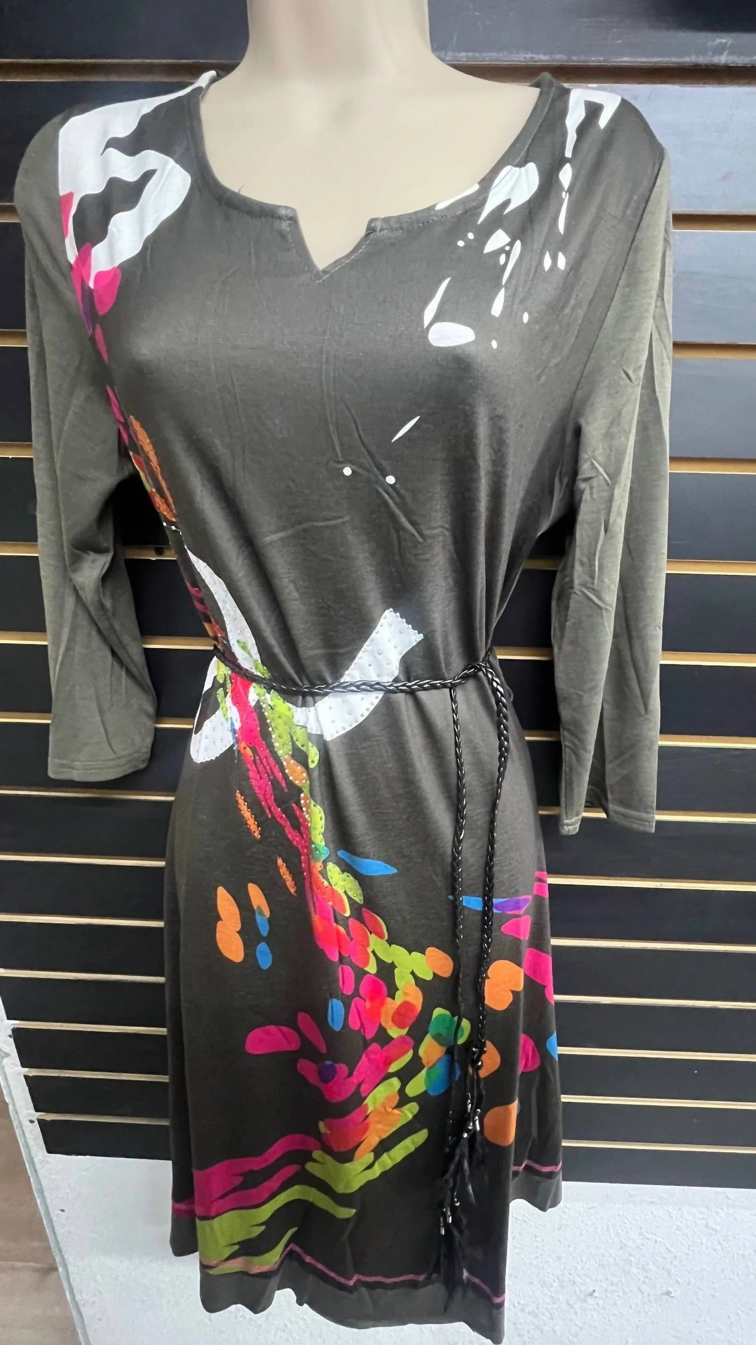 Women's Belted Beauty Jersey Dress In Meadow Grey