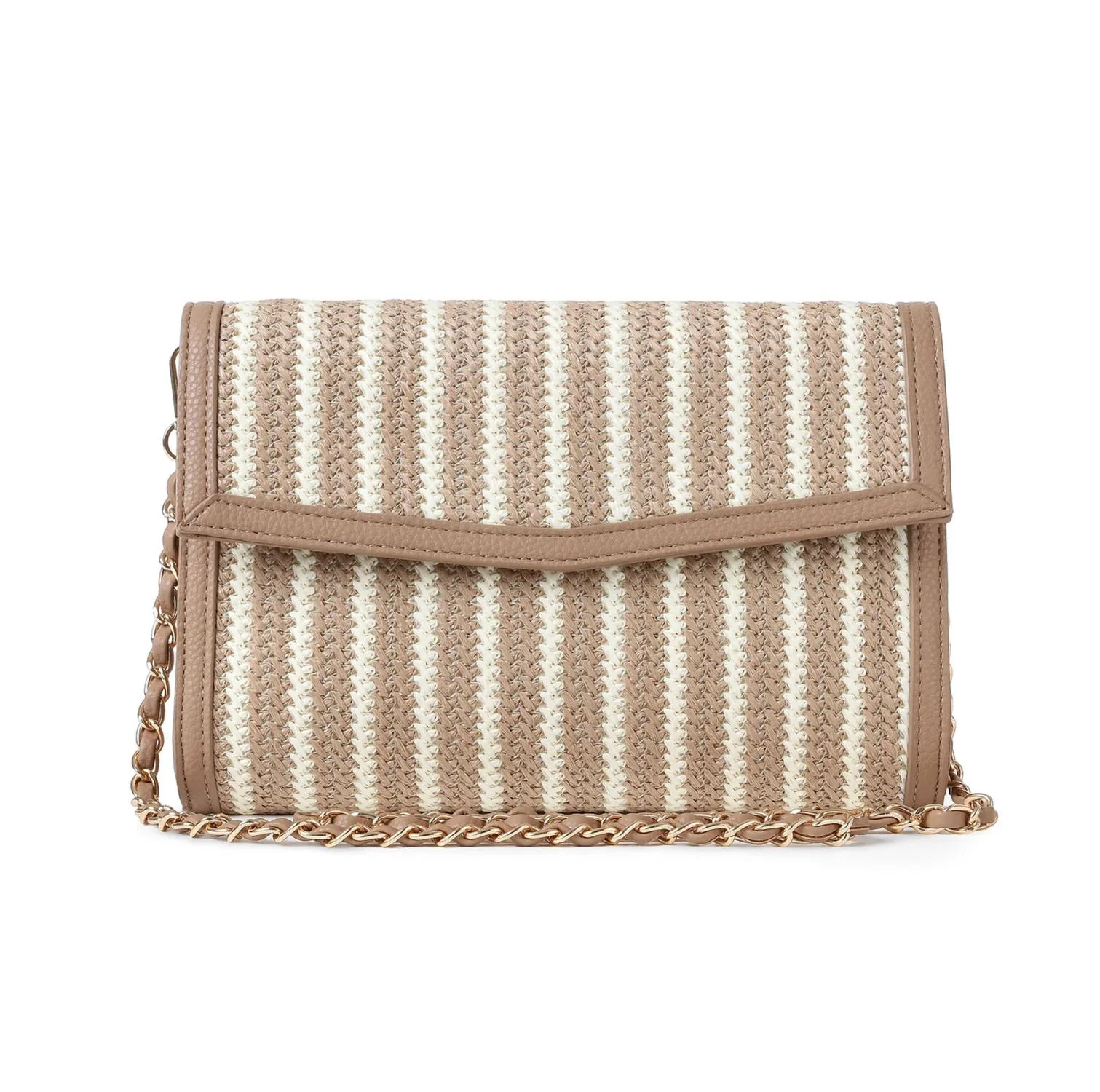 Women's Beth Raffia Clutch Bag In Toast/beige