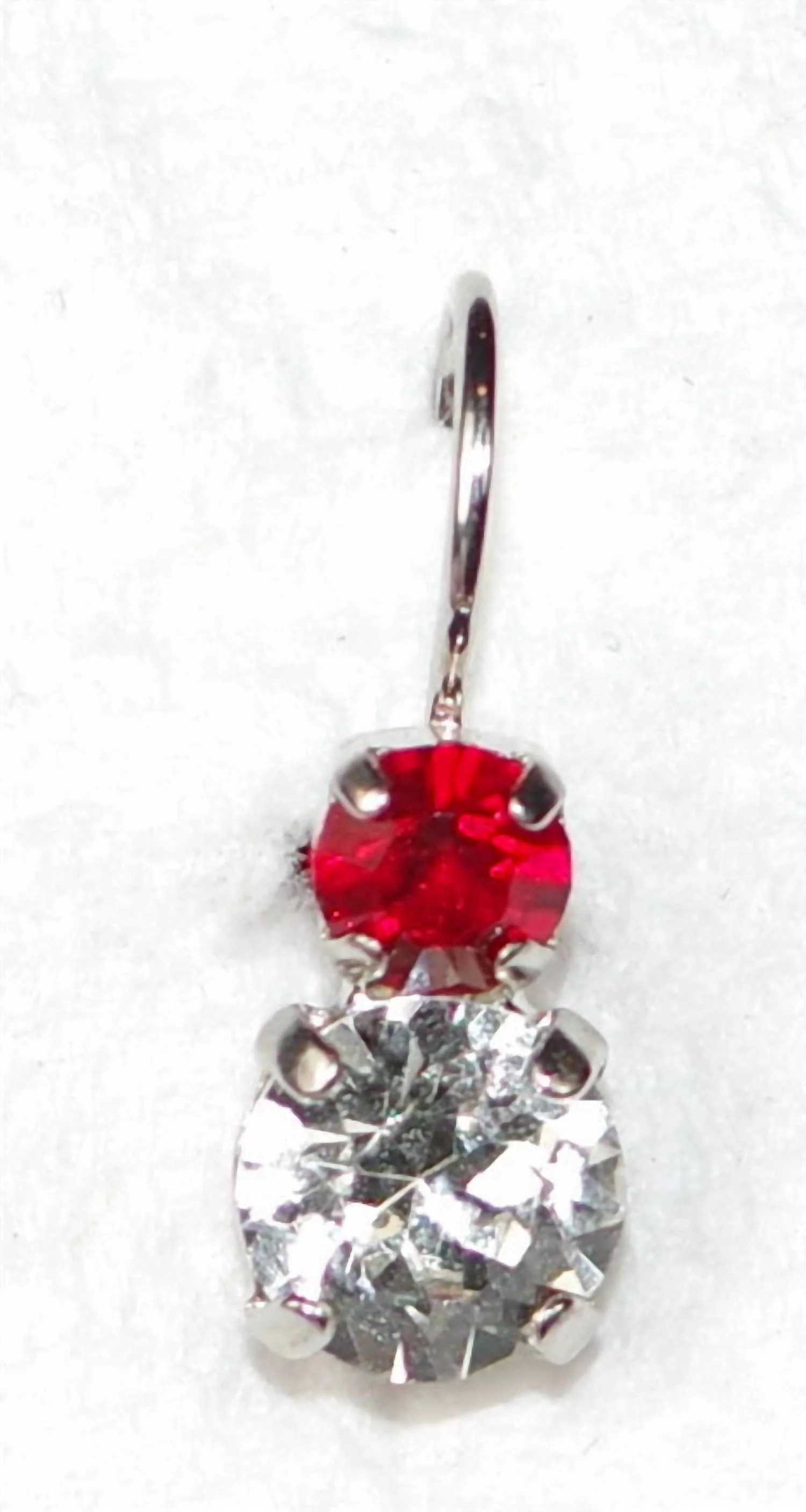 Women's Bling Earrings In Red/ Clear - Image 2