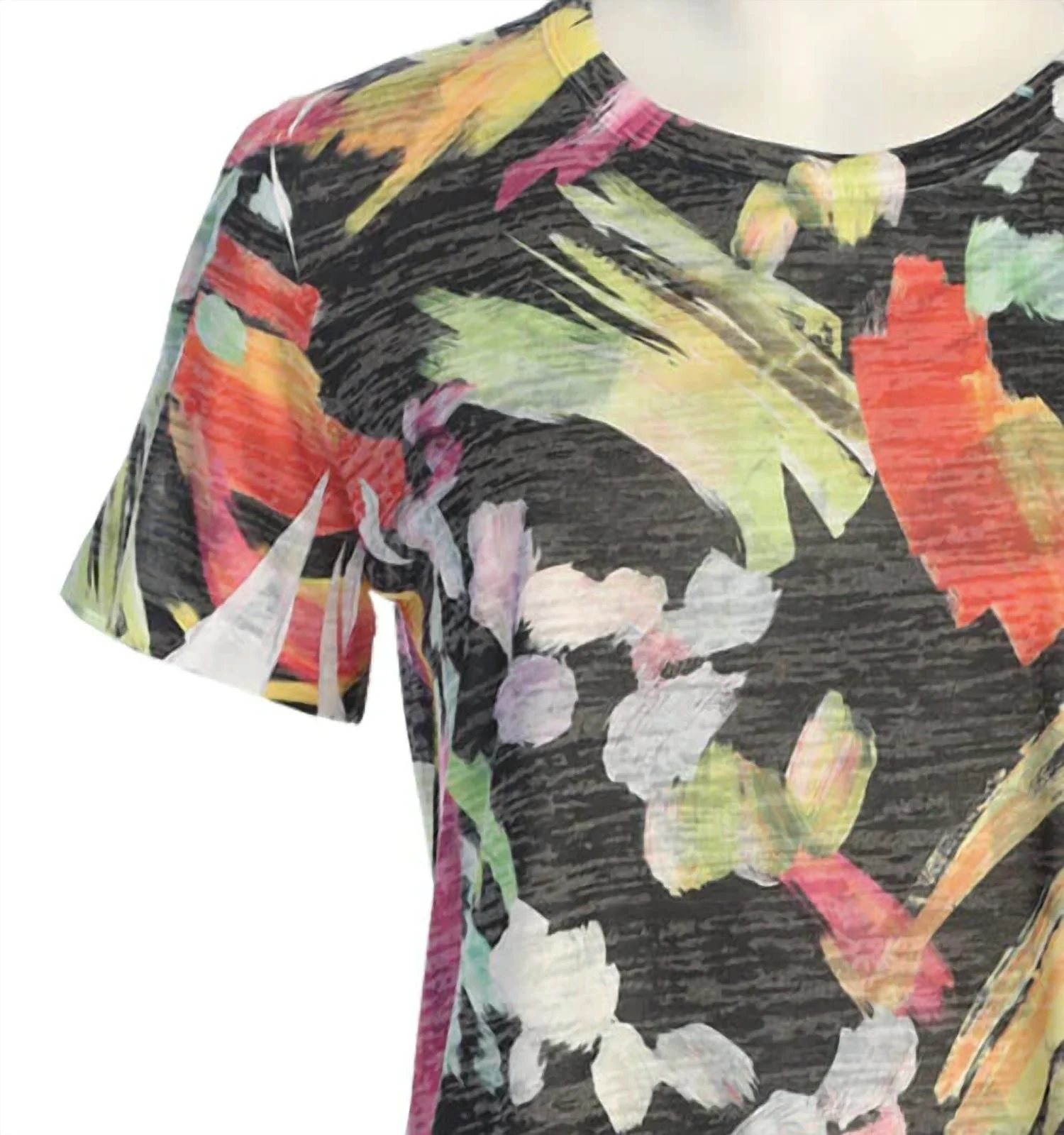 Women's Blossom Burnout Round Hem Top In Multi - Image 2