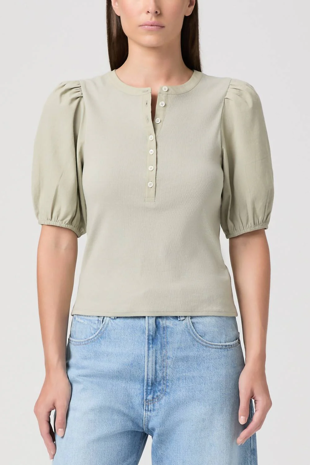 Women's Brandy Top In Sea Mist