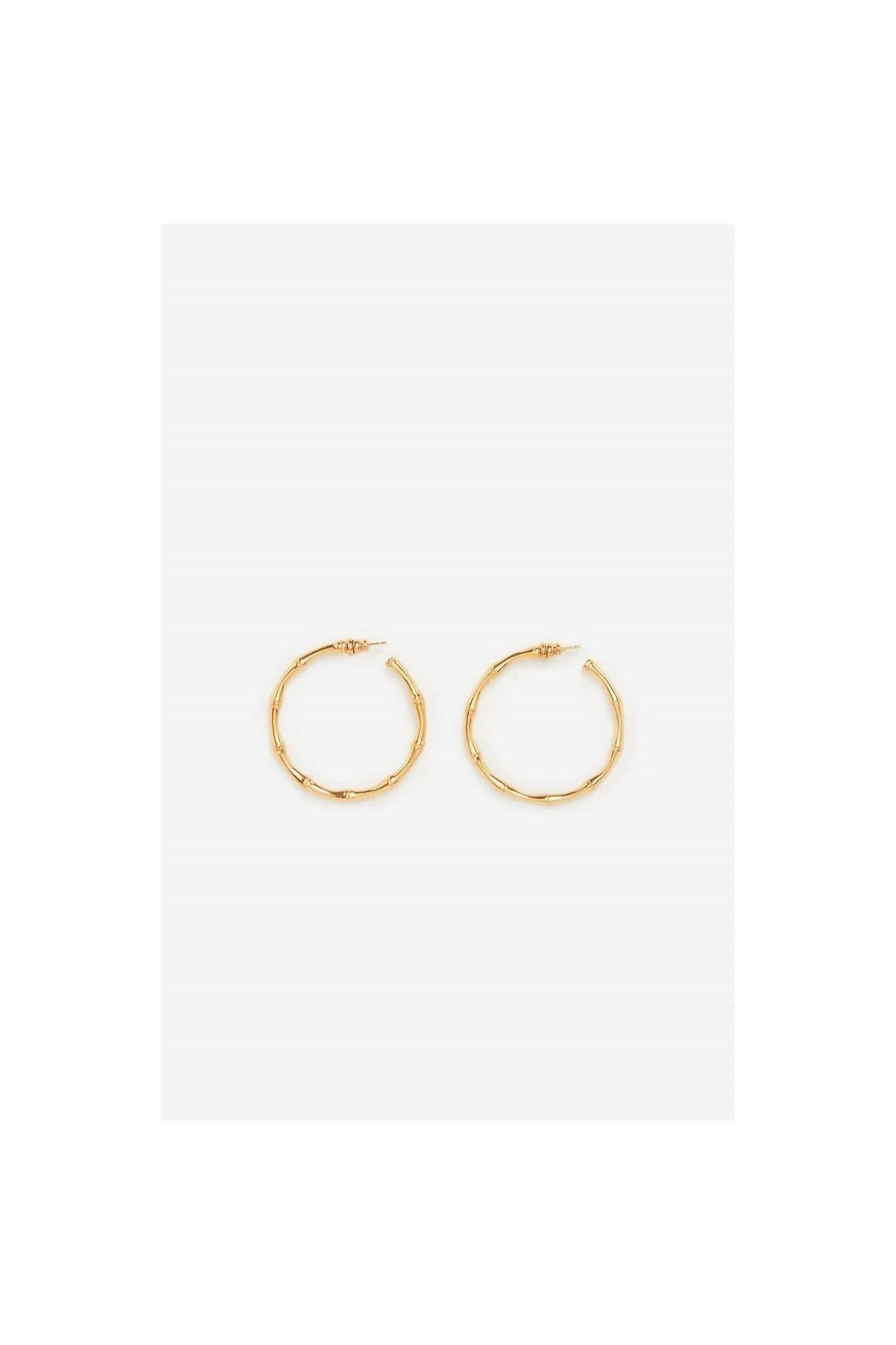 Women's Brass Creoles Earrings In Gold - Image 2