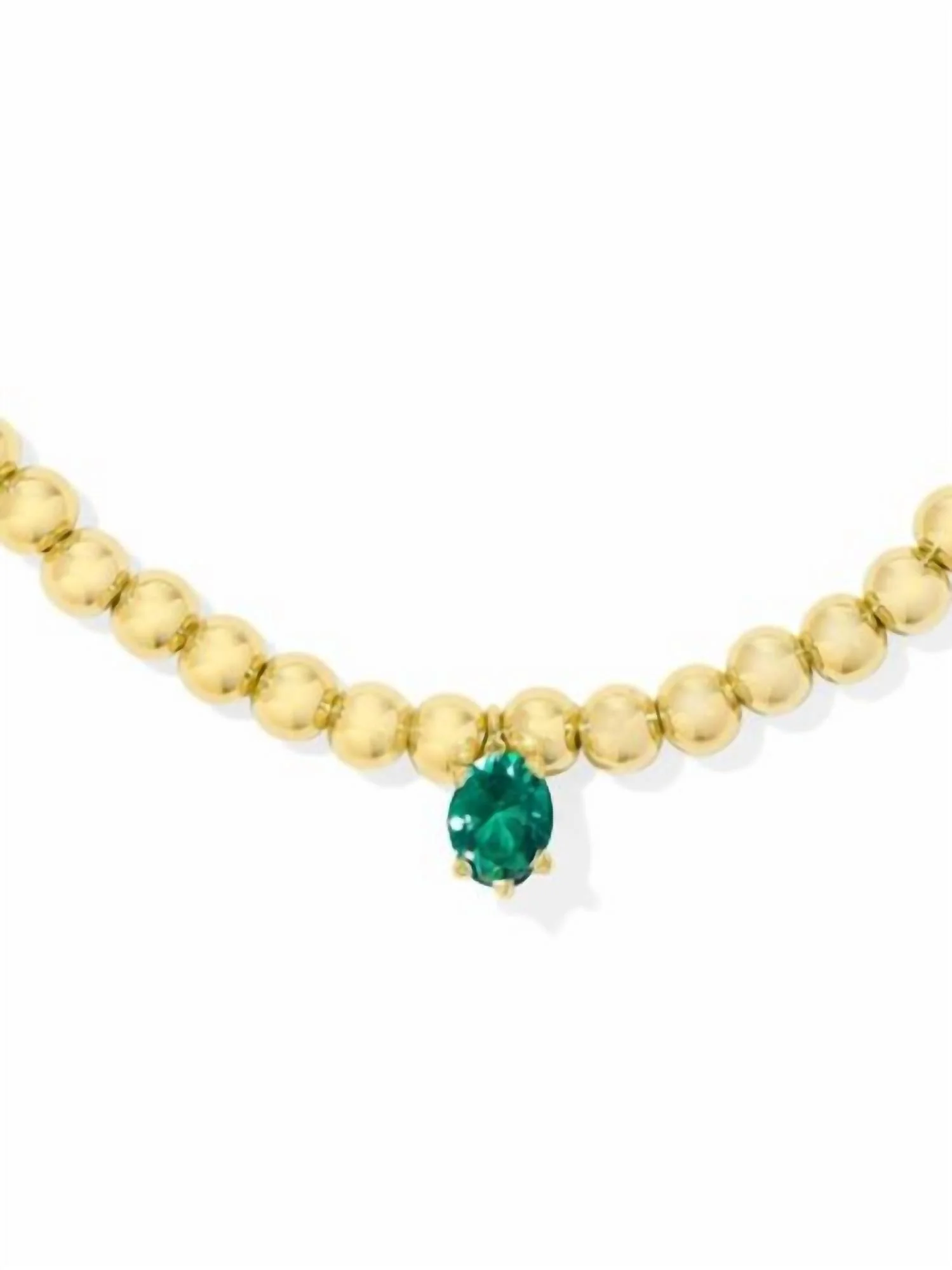 Women's Cailin Stretch Bracelet In Gold Green Crystal - Image 2