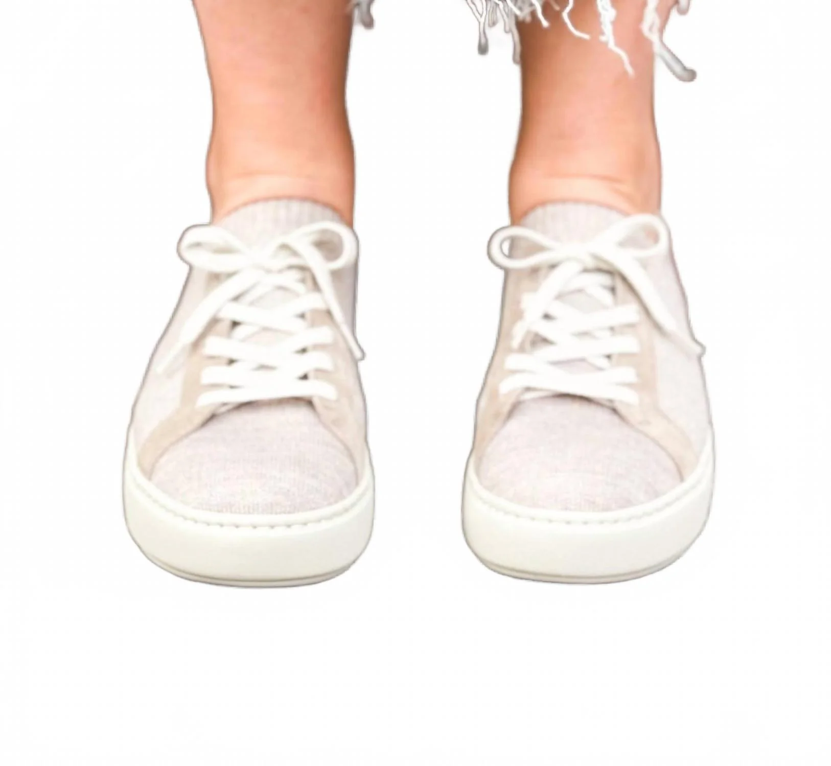 Women's Cammie Sneaker In Taupe Knit/suede - Image 2