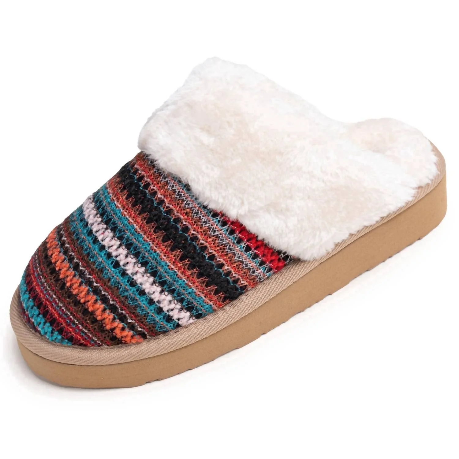 Women's Cerise Slip-On Shoes In Multi Sunset Stripe